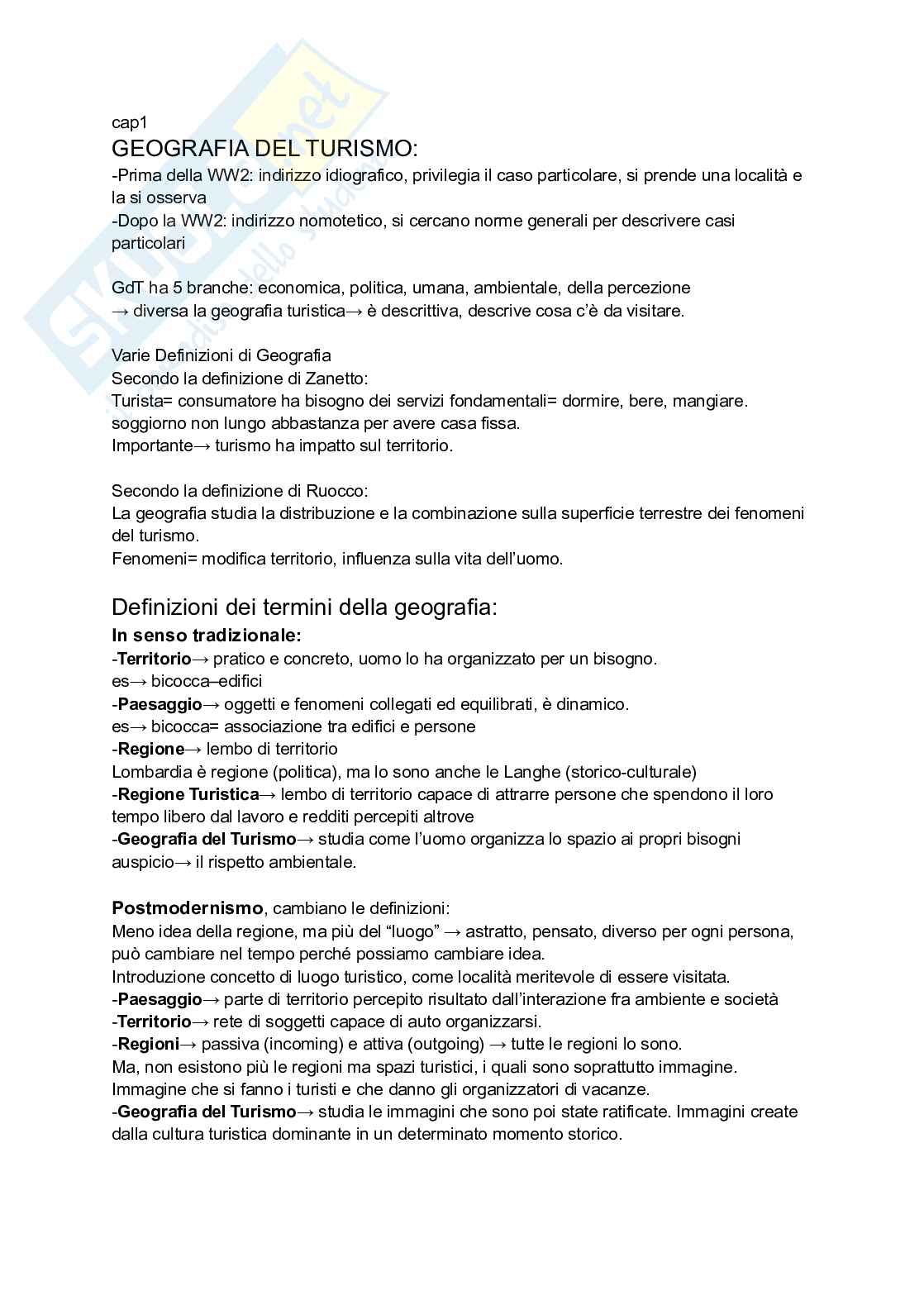 Geografia del turismo Pag. 1