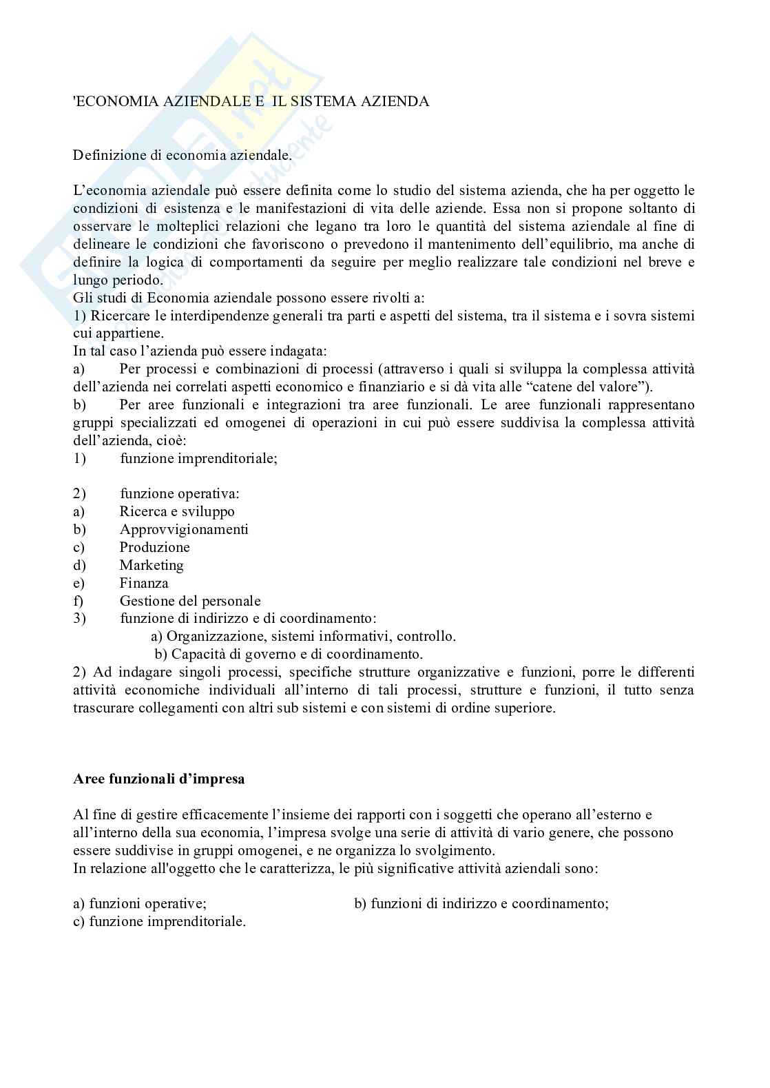 Lezioni di Economia aziendale  Pag. 1