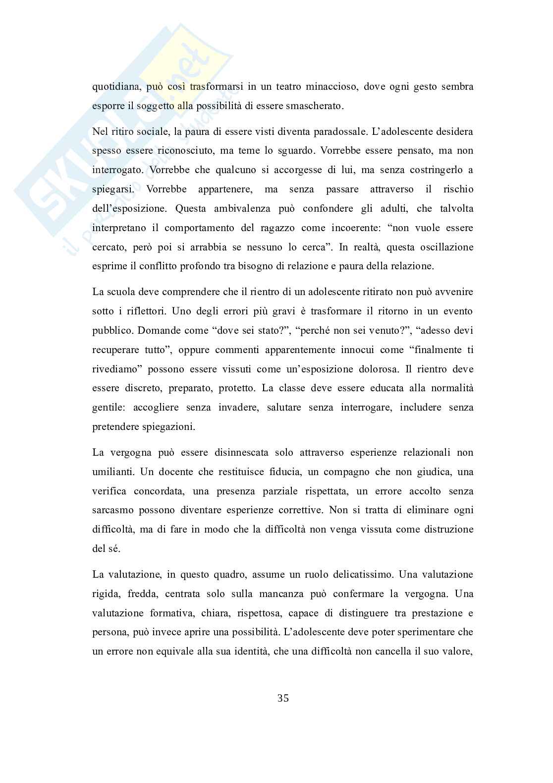 Hikikomori: “la stanza come confine”. Ritiro sociale adolescenziale, sofferenza e vulnerabilità psichica  e alleanza scolastica educativa  Pag. 36