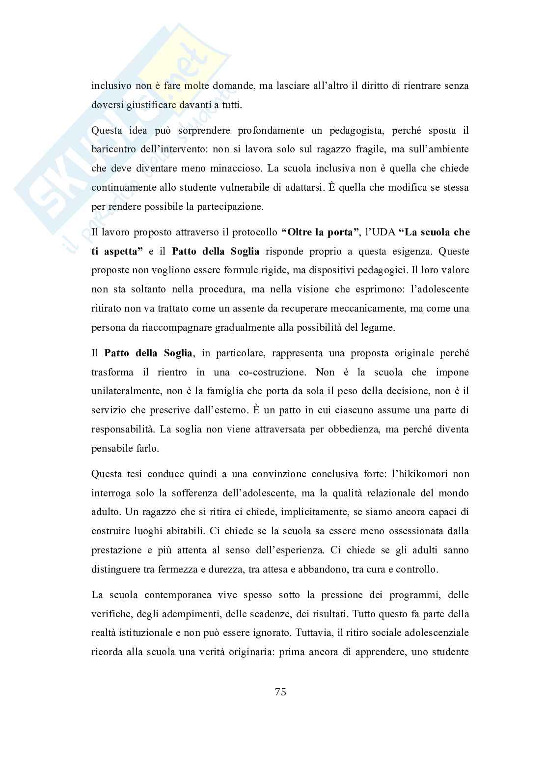 Hikikomori: “la stanza come confine”. Ritiro sociale adolescenziale, sofferenza e vulnerabilità psichica  e alleanza scolastica educativa  Pag. 76