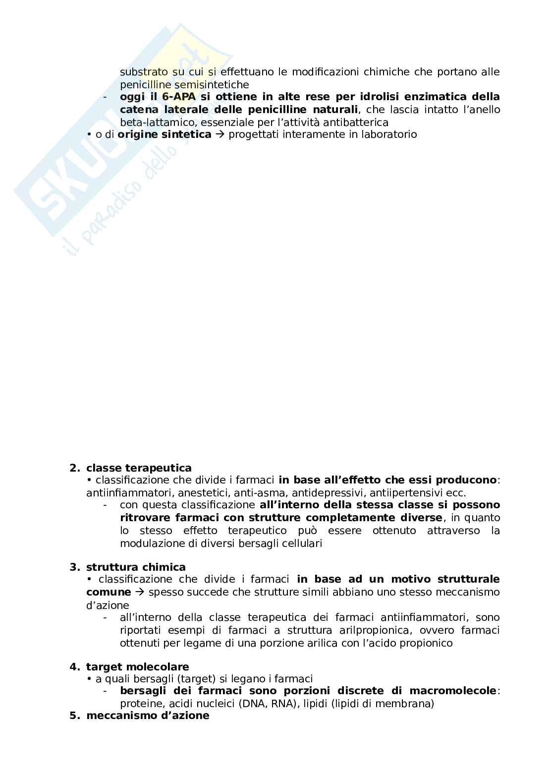 Appunti Come nasce e come funziona un farmaco Pag. 66