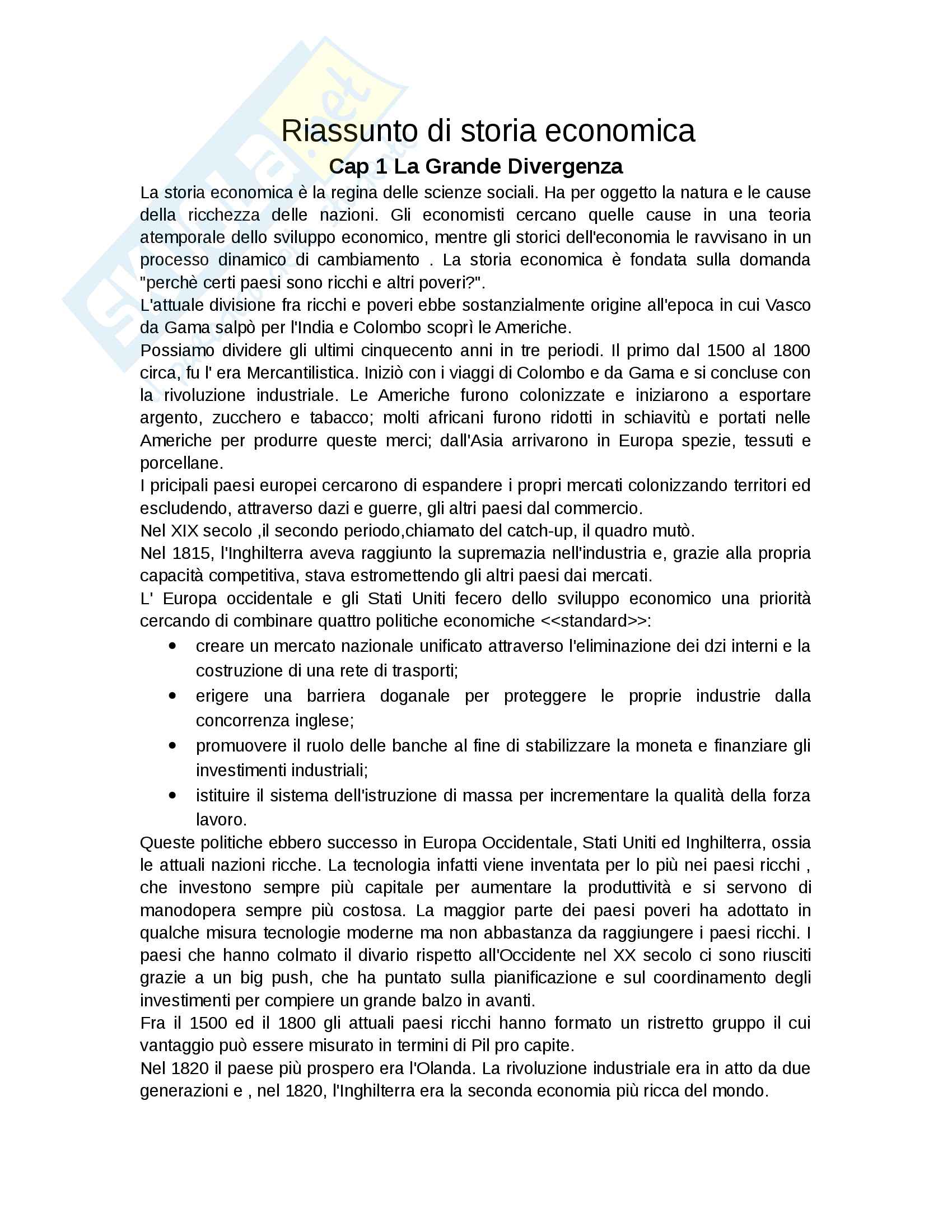 Storia economica Pag. 1