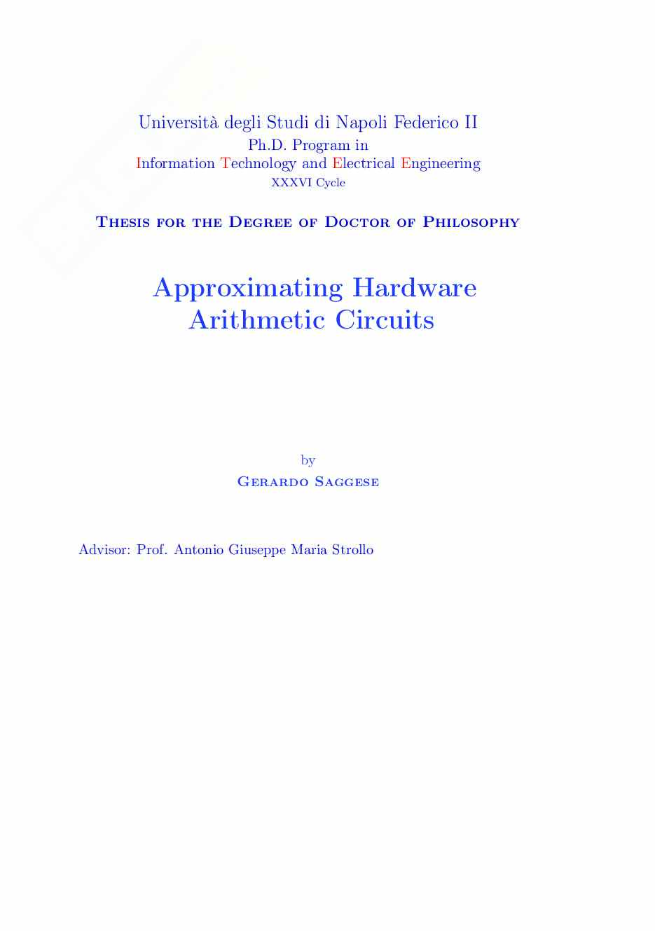 Approximate Computing Pag. 1