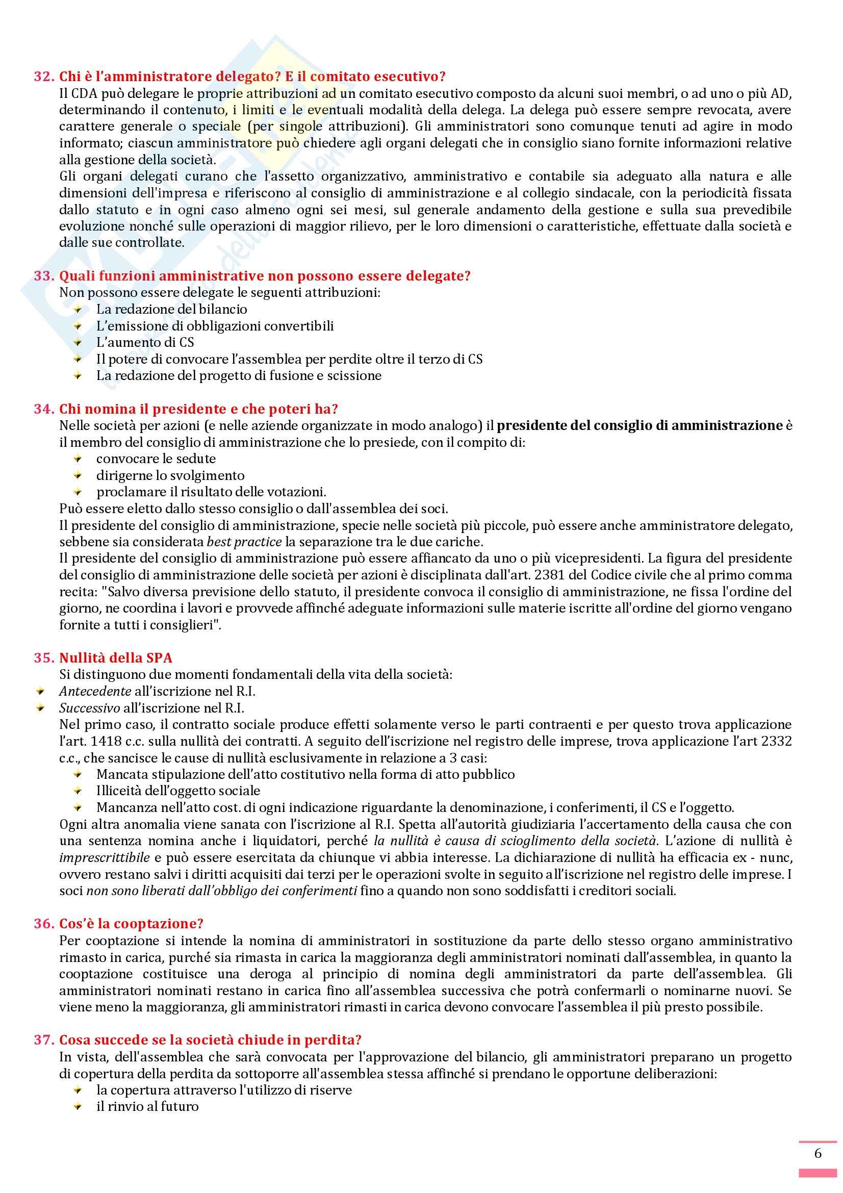 Diritto commerciale - Domande e risposte