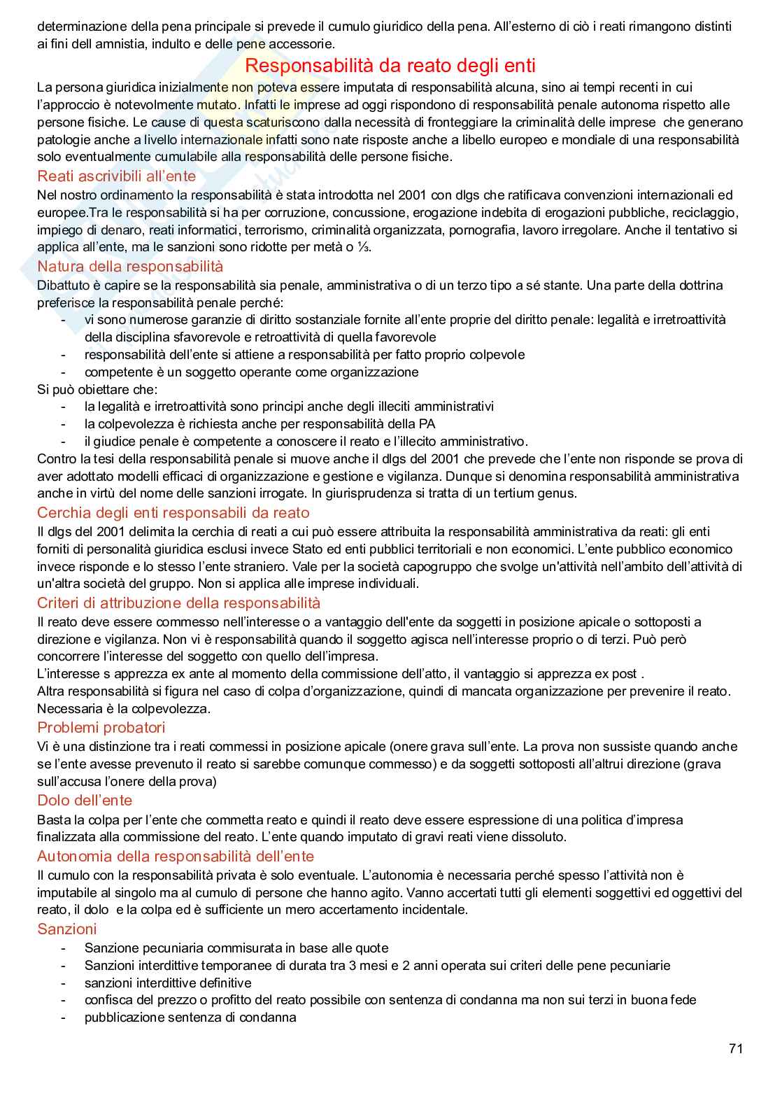 Riassunto esame Diritto penale parte generale, Prof. Sotis Carlo, libro consigliato Manuale diritto penale parte generale, Marinucci, Dolcini e Gatta Pag. 71