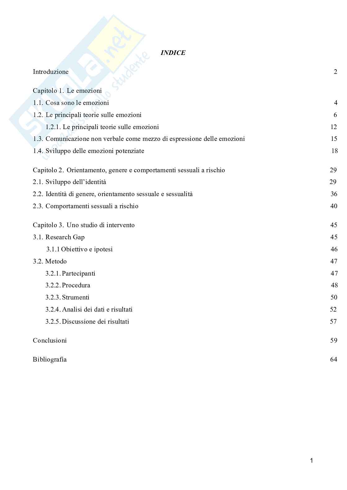 Relazioni tra processi di regolazione delle emozioni e comportamenti sessuali a rischio: uno studio esplorativo sugli effetti di un intervento DBT  Pag. 1