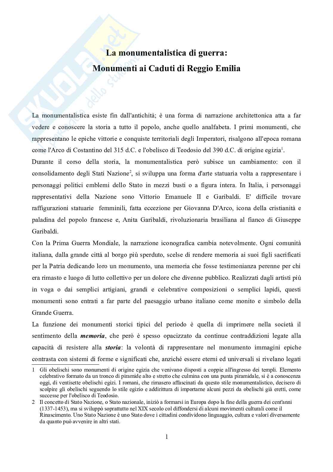 Tesina sulla monumentalistica  Pag. 1