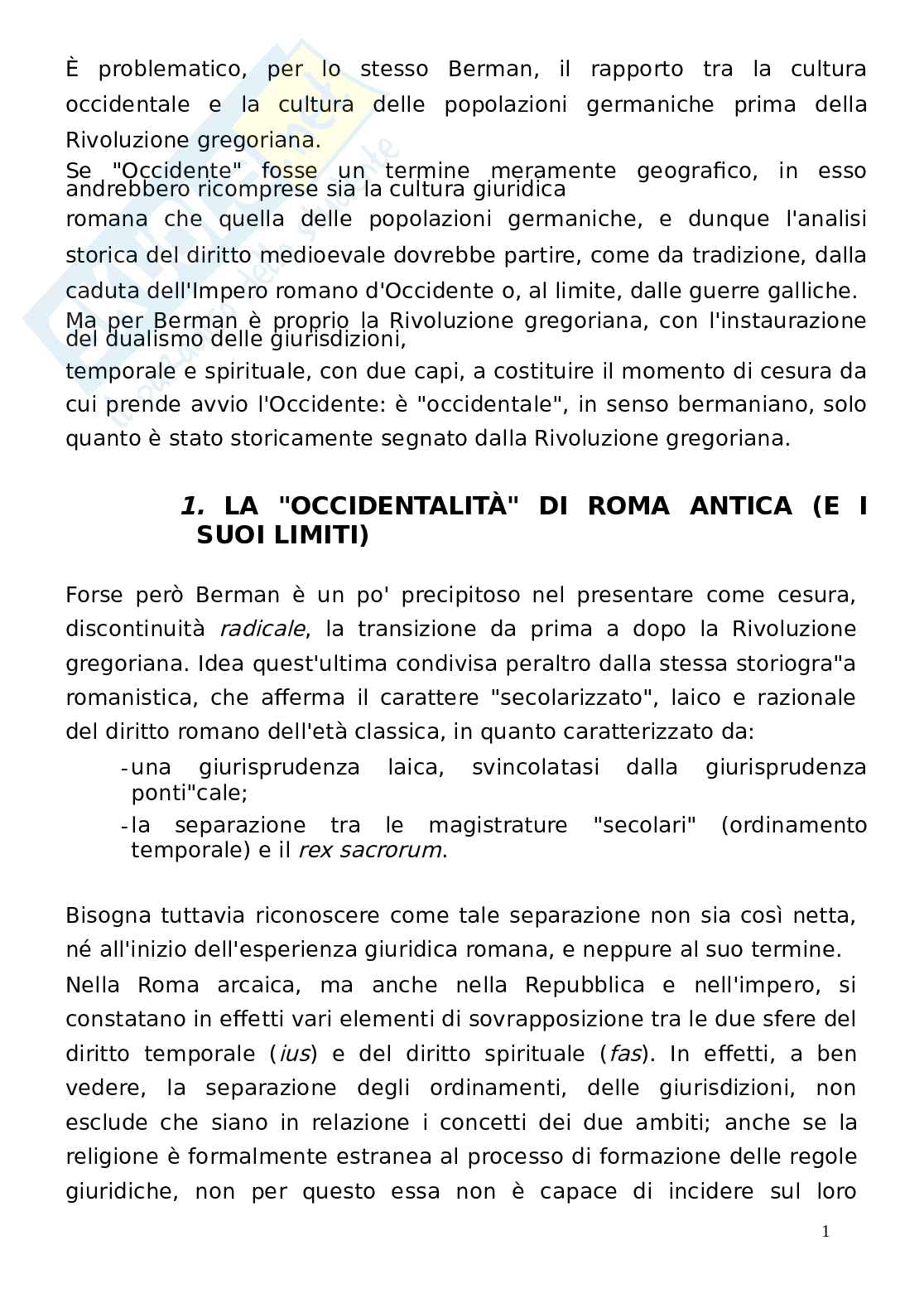 Appunti di Storia del diritto medievale e moderno - parte medievale Pag. 1