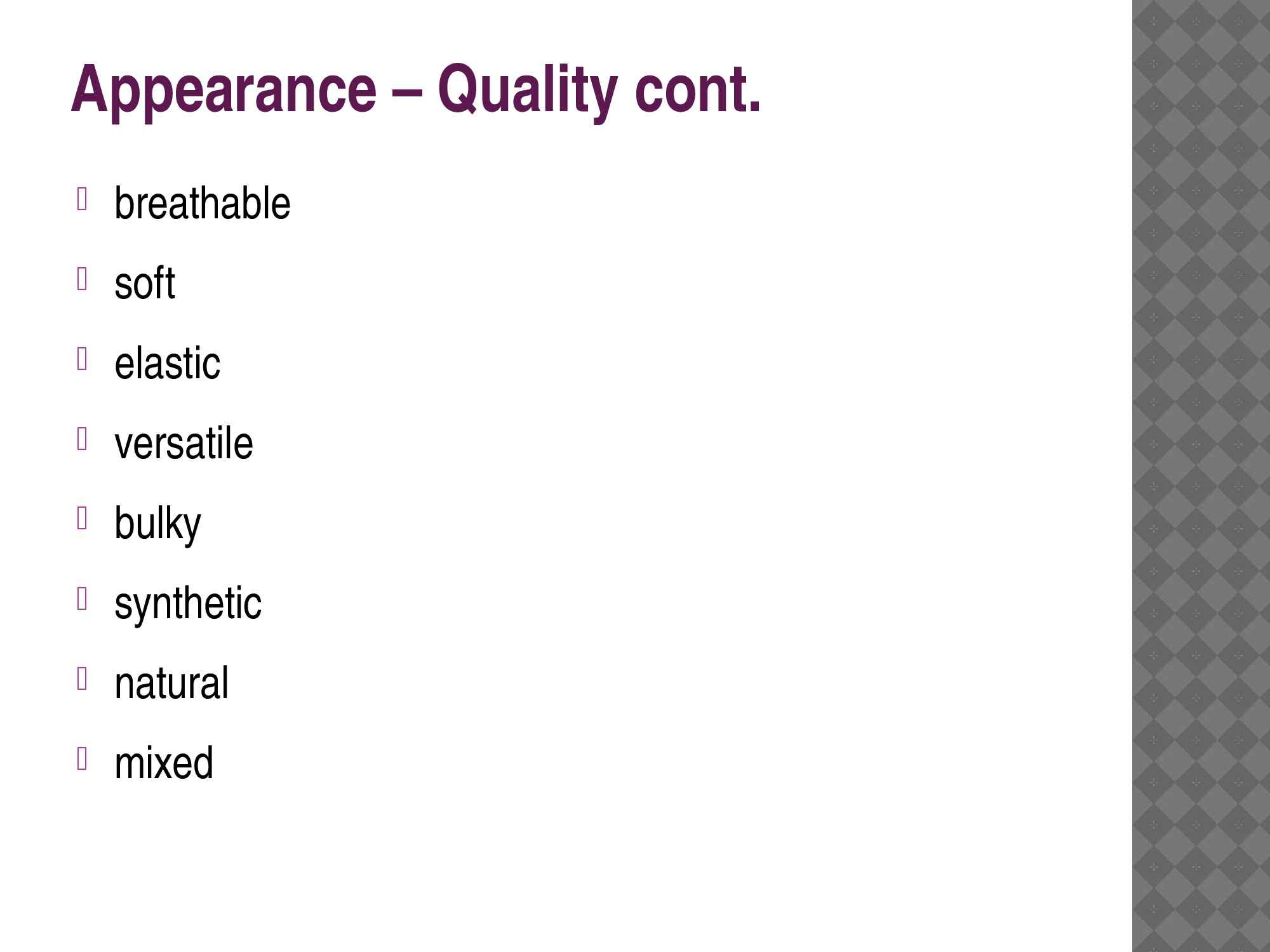 Inglese per la moda - descriptive Adjectives Pag. 6