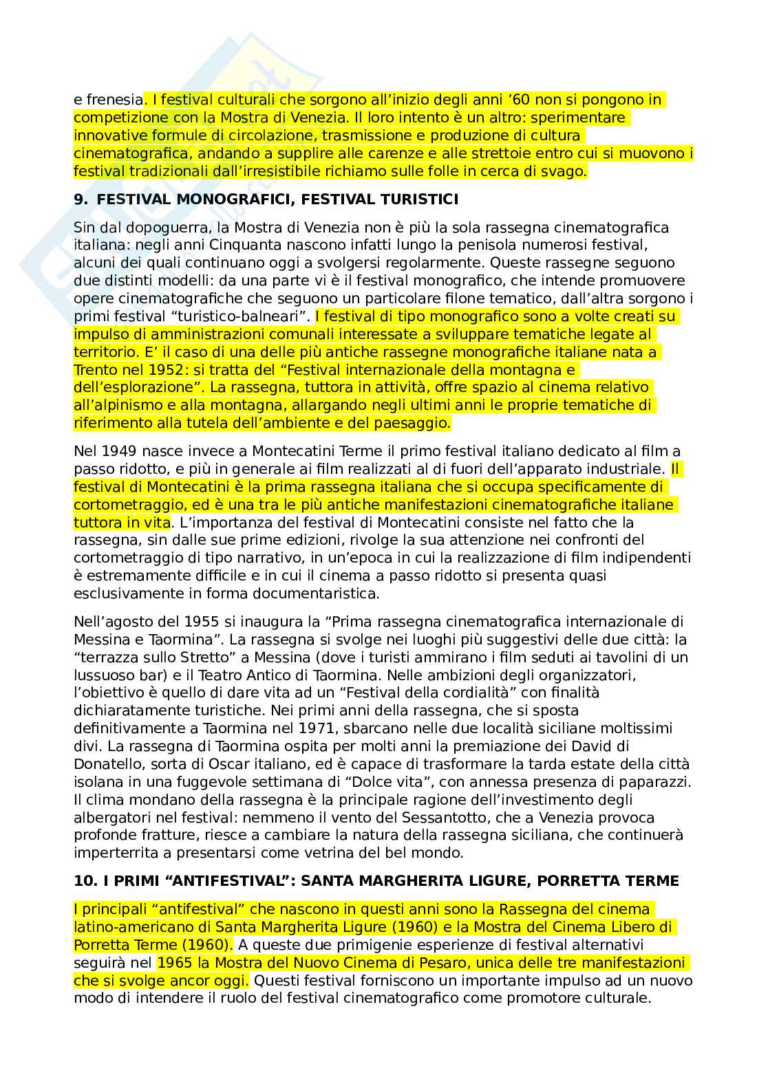 Riassunto esame Gestione ed organizzazione di festival cinematografici, Prof. Minuz Andrea, libro consigliato Lo schermo diffuso, Ongaro Pag. 16