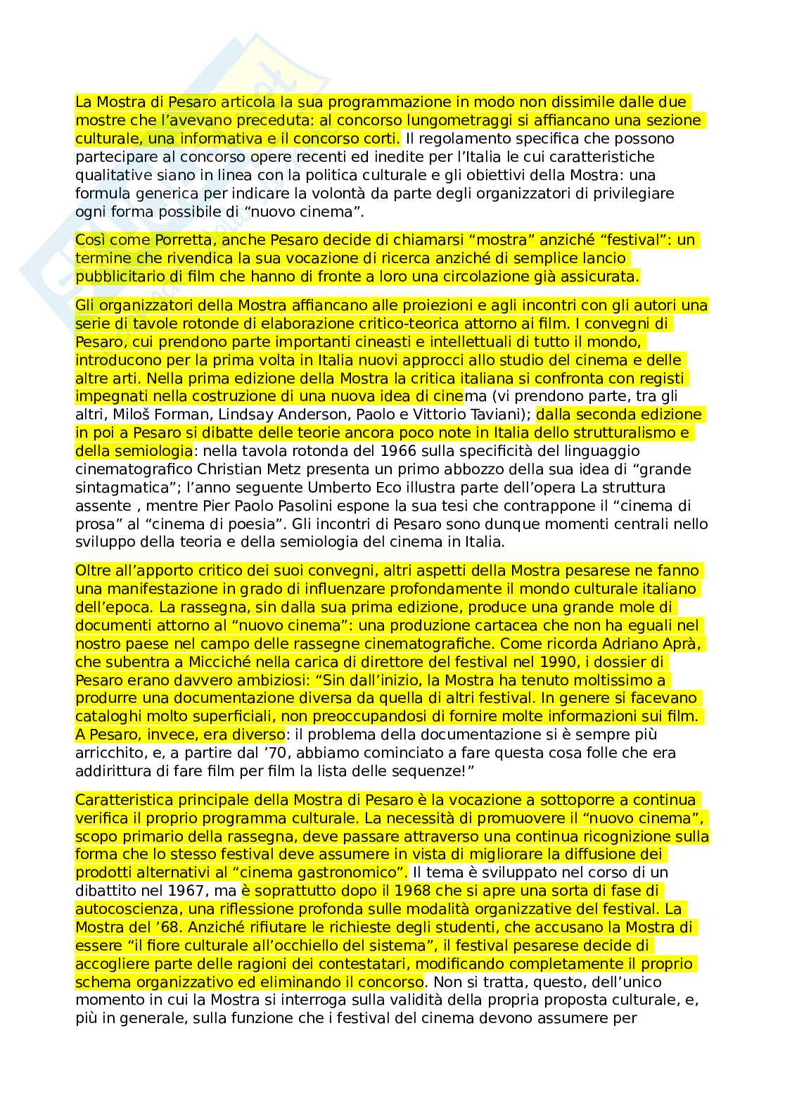 Riassunto esame Gestione ed organizzazione di festival cinematografici, Prof. Minuz Andrea, libro consigliato Lo schermo diffuso, Ongaro Pag. 21