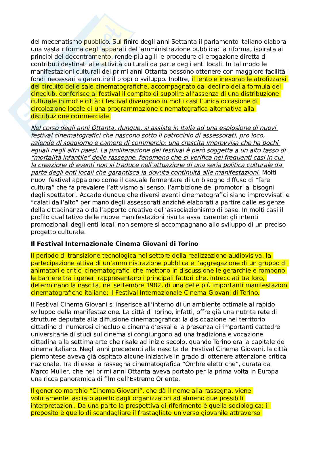 Riassunto esame Gestione ed organizzazione di festival cinematografici, Prof. Minuz Andrea, libro consigliato Lo schermo diffuso, Ongaro Pag. 31