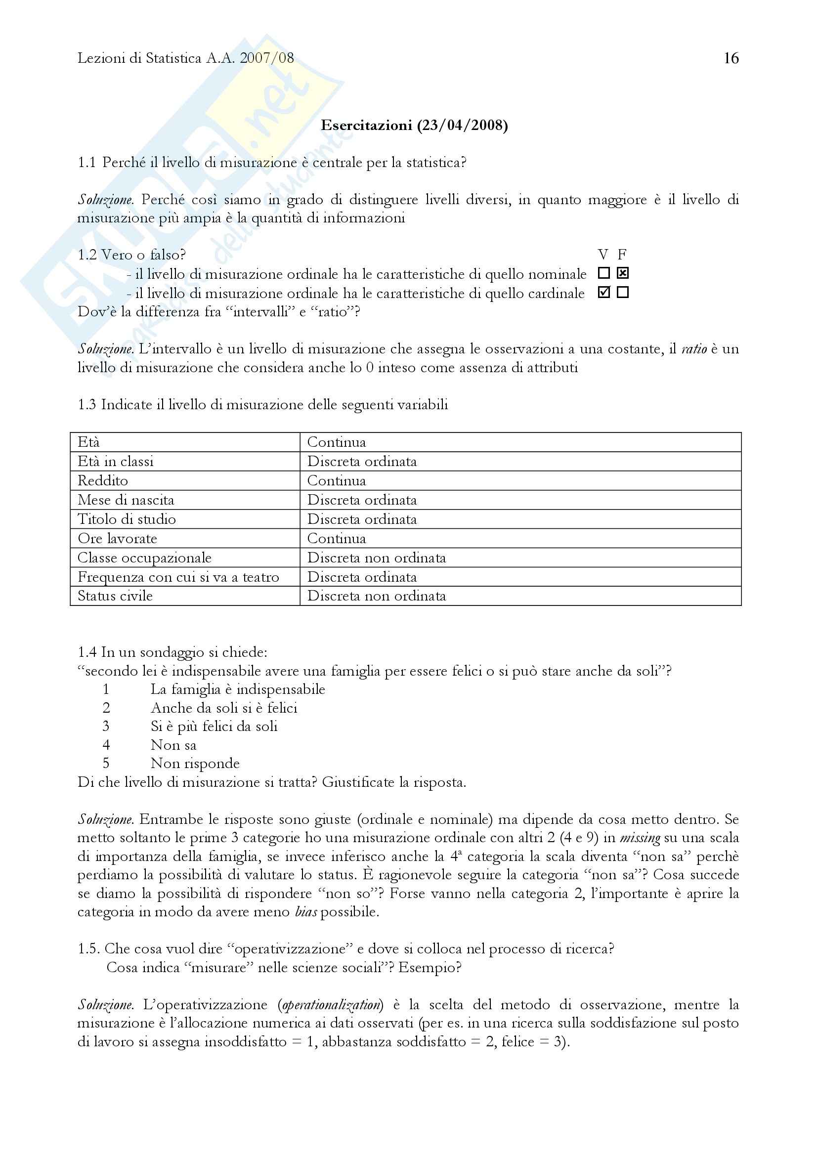 Metodi quantitativi della ricerca sociale - Lezioni Pag. 16