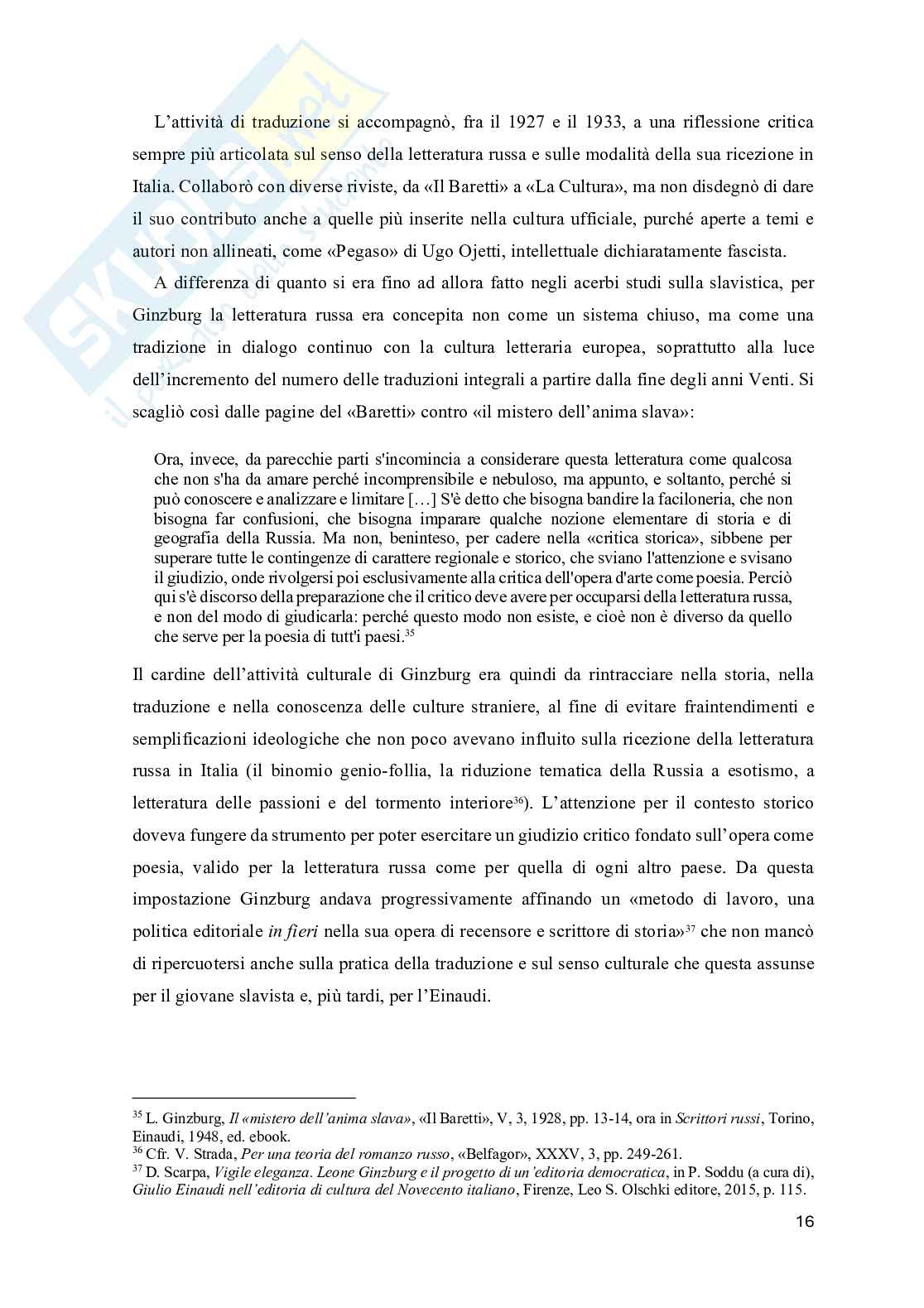 Scrivere per gli altri:  i peritesti di Natalia Ginzburg per la letteratura straniera in Einaudi Pag. 16