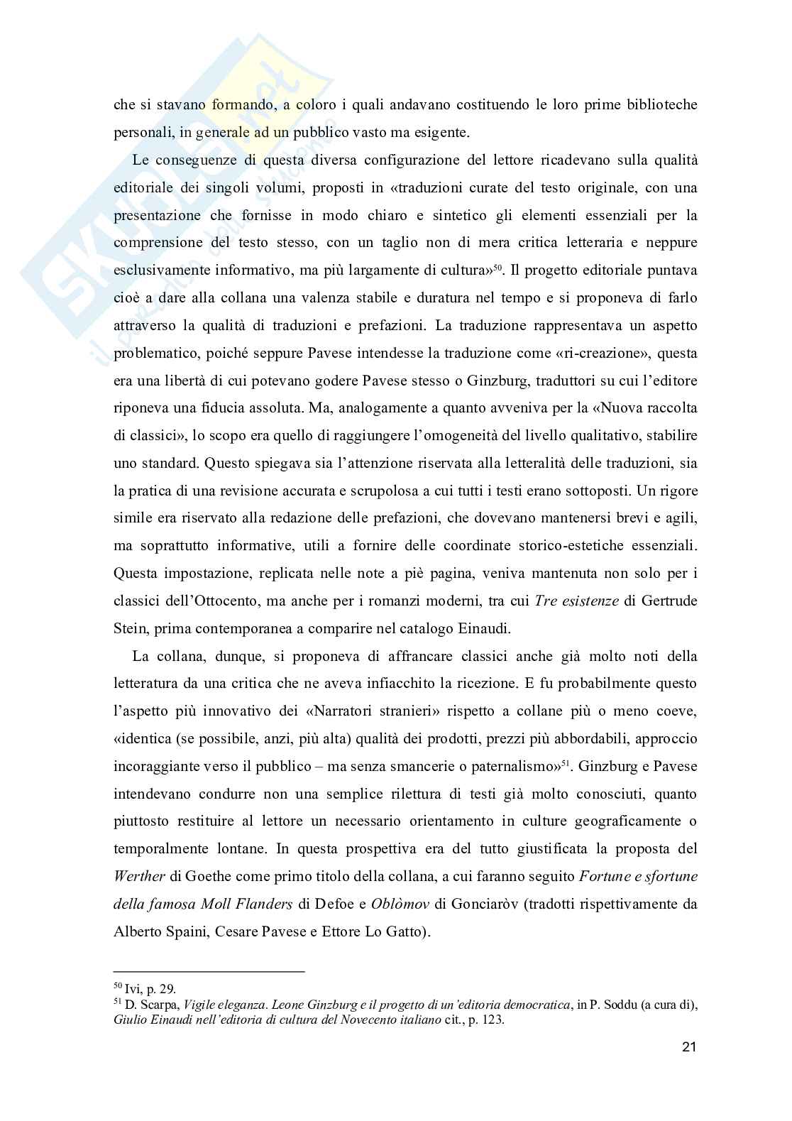 Scrivere per gli altri:  i peritesti di Natalia Ginzburg per la letteratura straniera in Einaudi Pag. 21