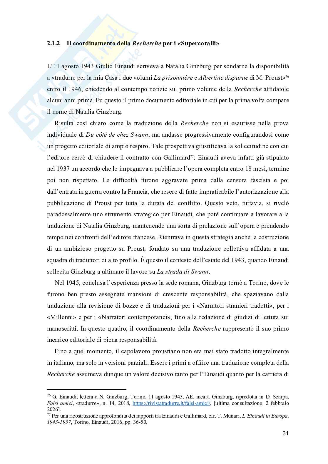 Scrivere per gli altri:  i peritesti di Natalia Ginzburg per la letteratura straniera in Einaudi Pag. 31
