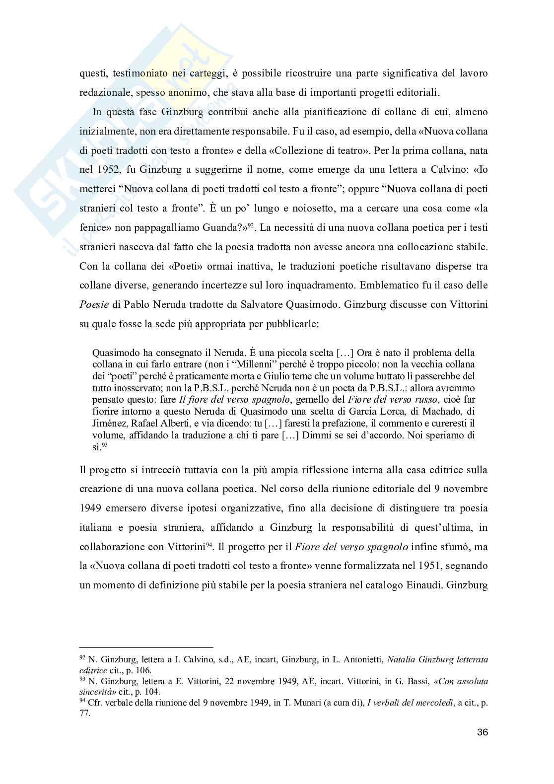 Scrivere per gli altri:  i peritesti di Natalia Ginzburg per la letteratura straniera in Einaudi Pag. 36