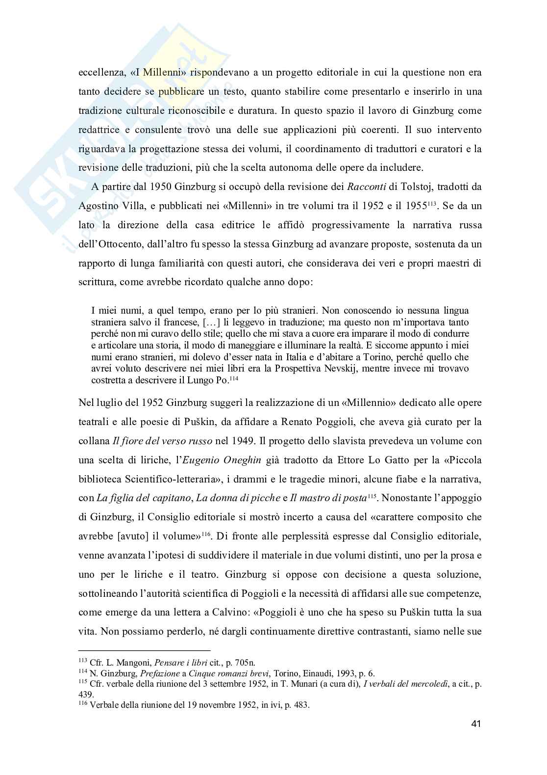 Scrivere per gli altri:  i peritesti di Natalia Ginzburg per la letteratura straniera in Einaudi Pag. 41