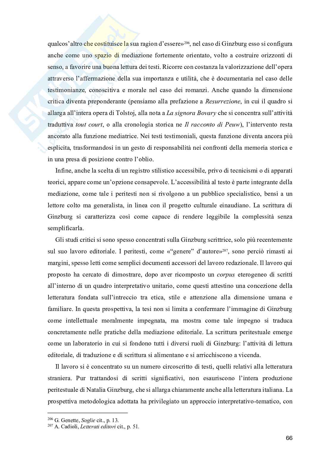 Scrivere per gli altri:  i peritesti di Natalia Ginzburg per la letteratura straniera in Einaudi Pag. 66