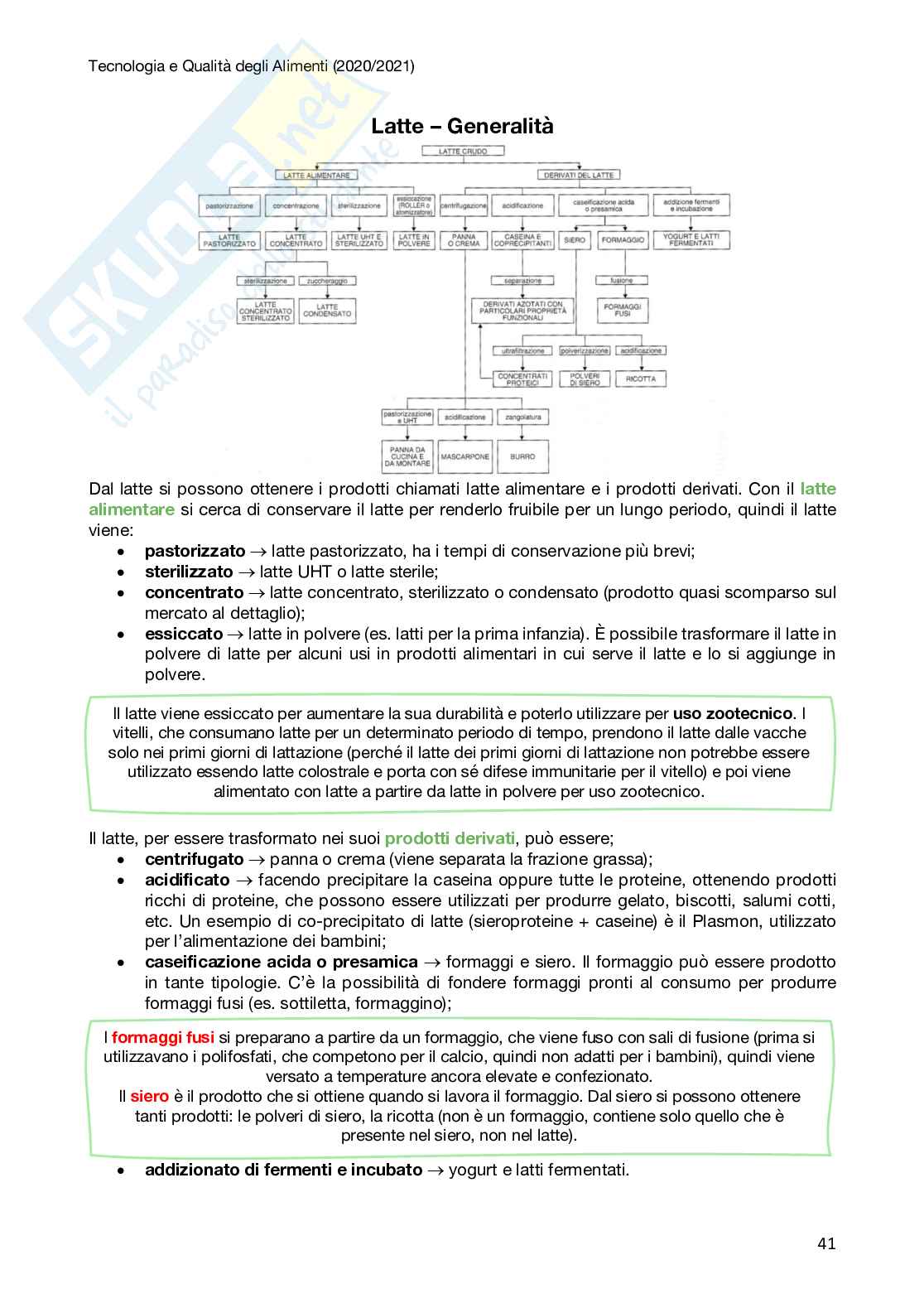 Tecnologia e qualità degli alimenti Pag. 41