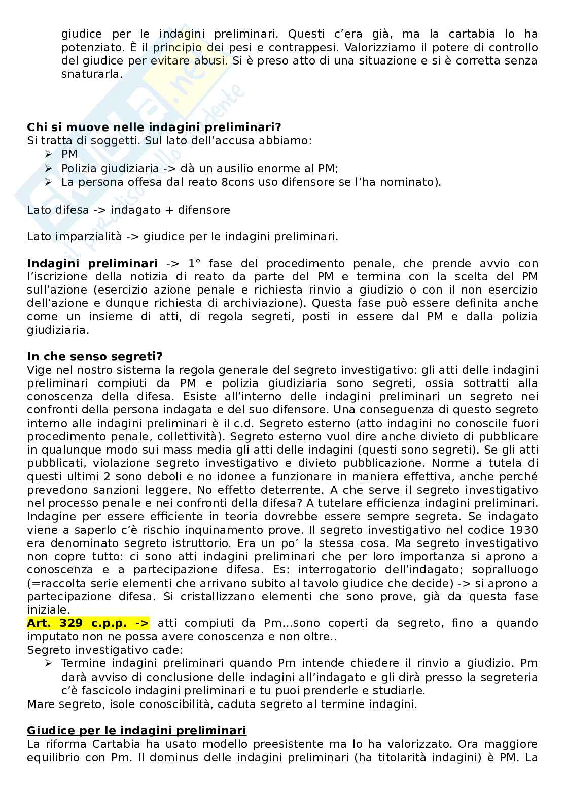 Riassunto esame Procedura penale, Prof. Conti Carlotta, libro consigliato Manuale di procedura penale, Conti, Tonini Pag. 2