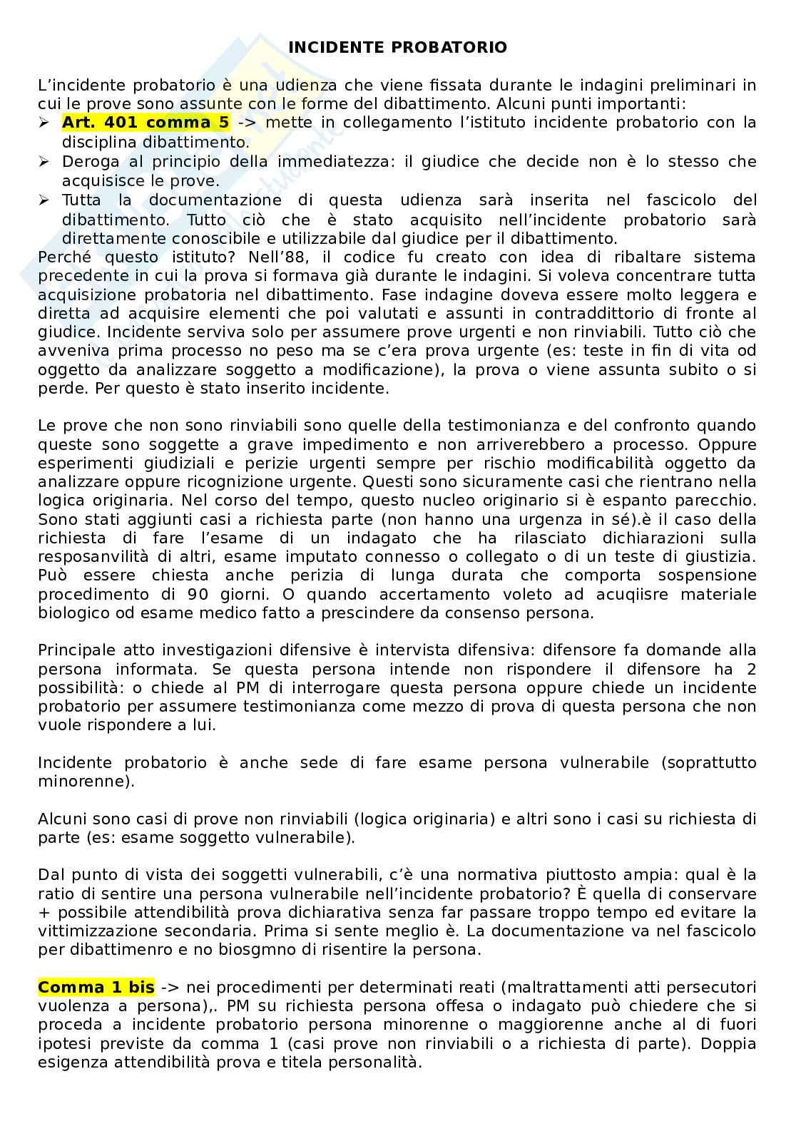 Riassunto esame Procedura penale, Prof. Conti Carlotta, libro consigliato Manuale di procedura penale, Conti, Tonini Pag. 46