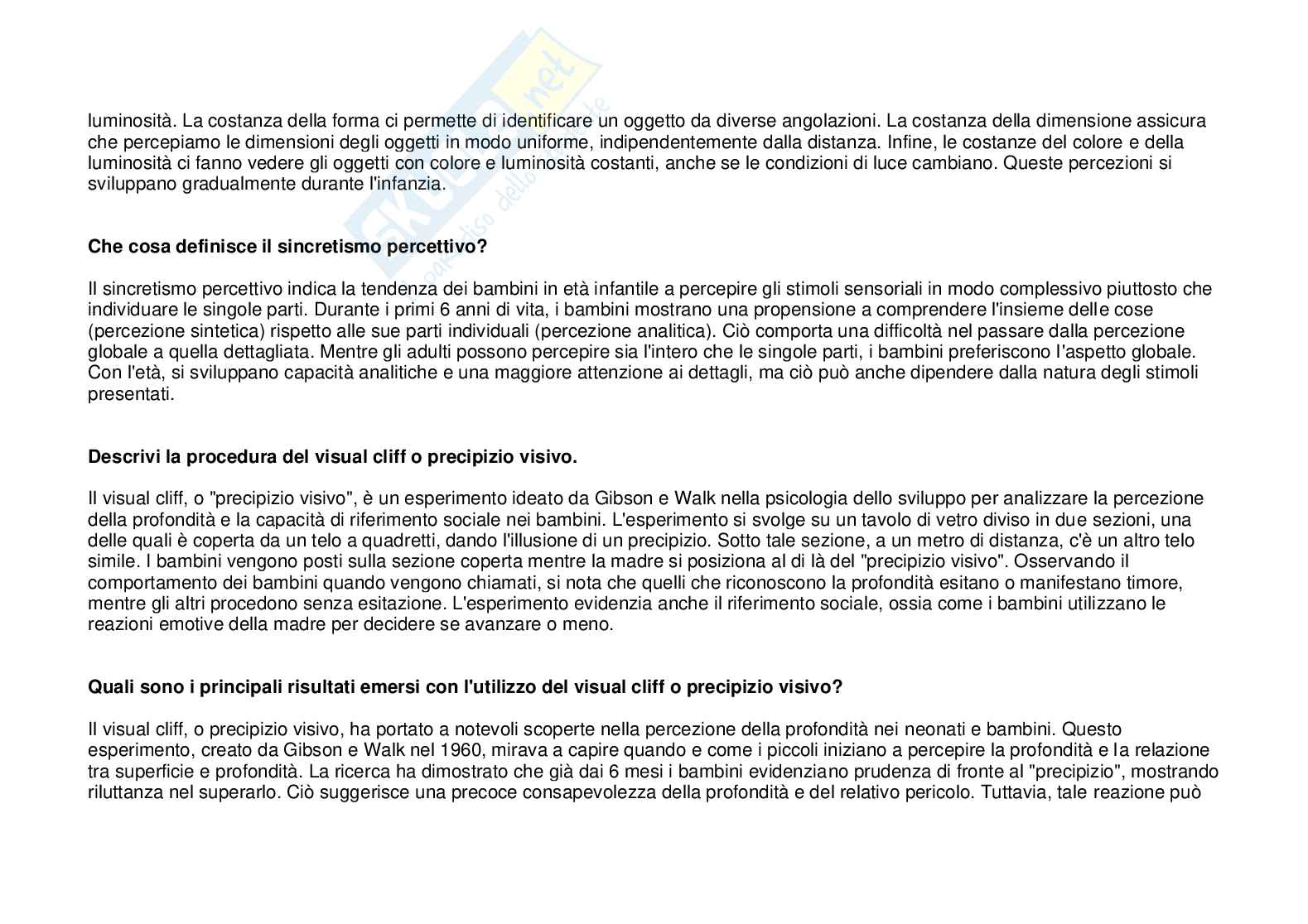 Set risposte aperte di Psicologia dello sviluppo e psicologia dell'educazione da paniere, formato breve Pag. 41