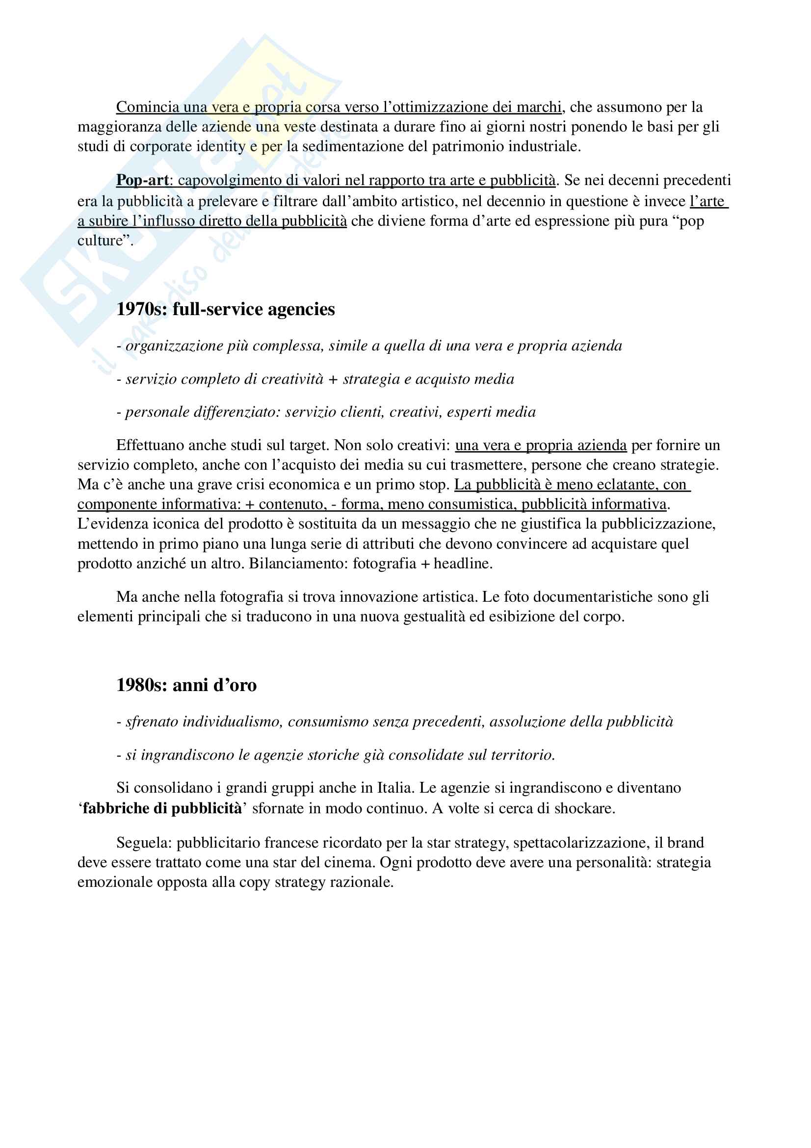 Appunti per esame di storia e linguaggi della pubblicità, prof. Musso, libro consigliato 'Brand Reloading - Patrizia Musso' Pag. 6