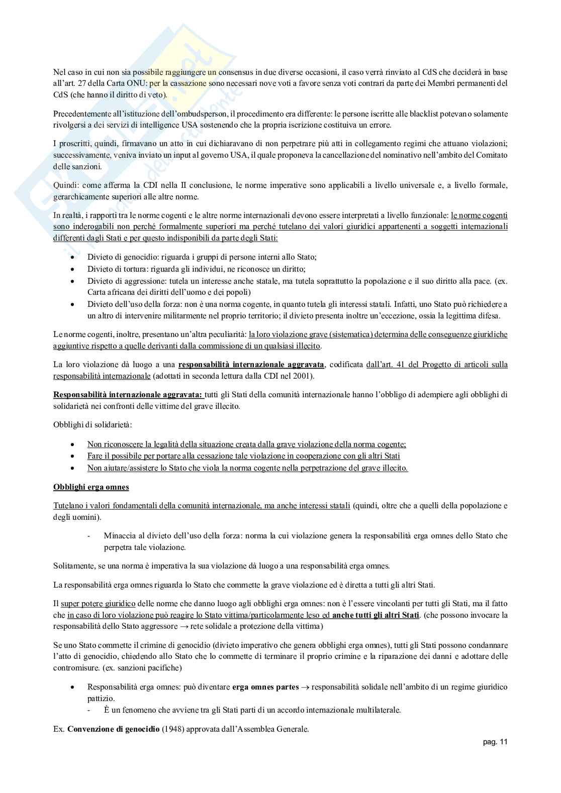 Appunti delle lezioni di Diritto internazionale   Pag. 11