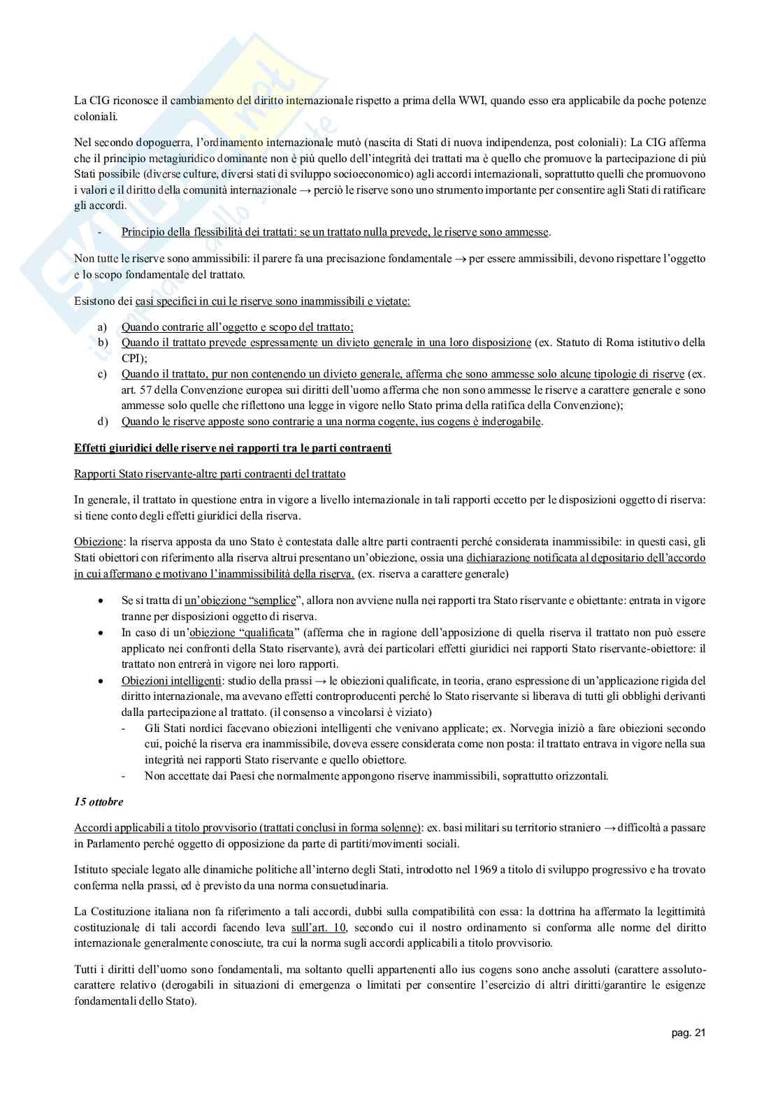 Appunti delle lezioni di Diritto internazionale   Pag. 21