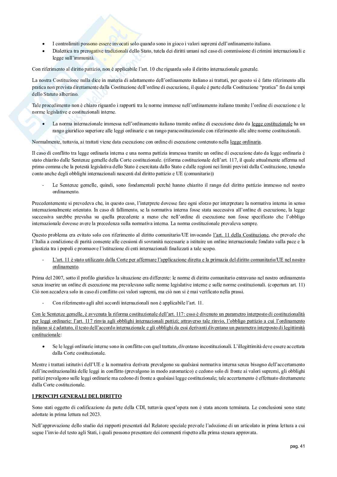 Appunti delle lezioni di Diritto internazionale   Pag. 41