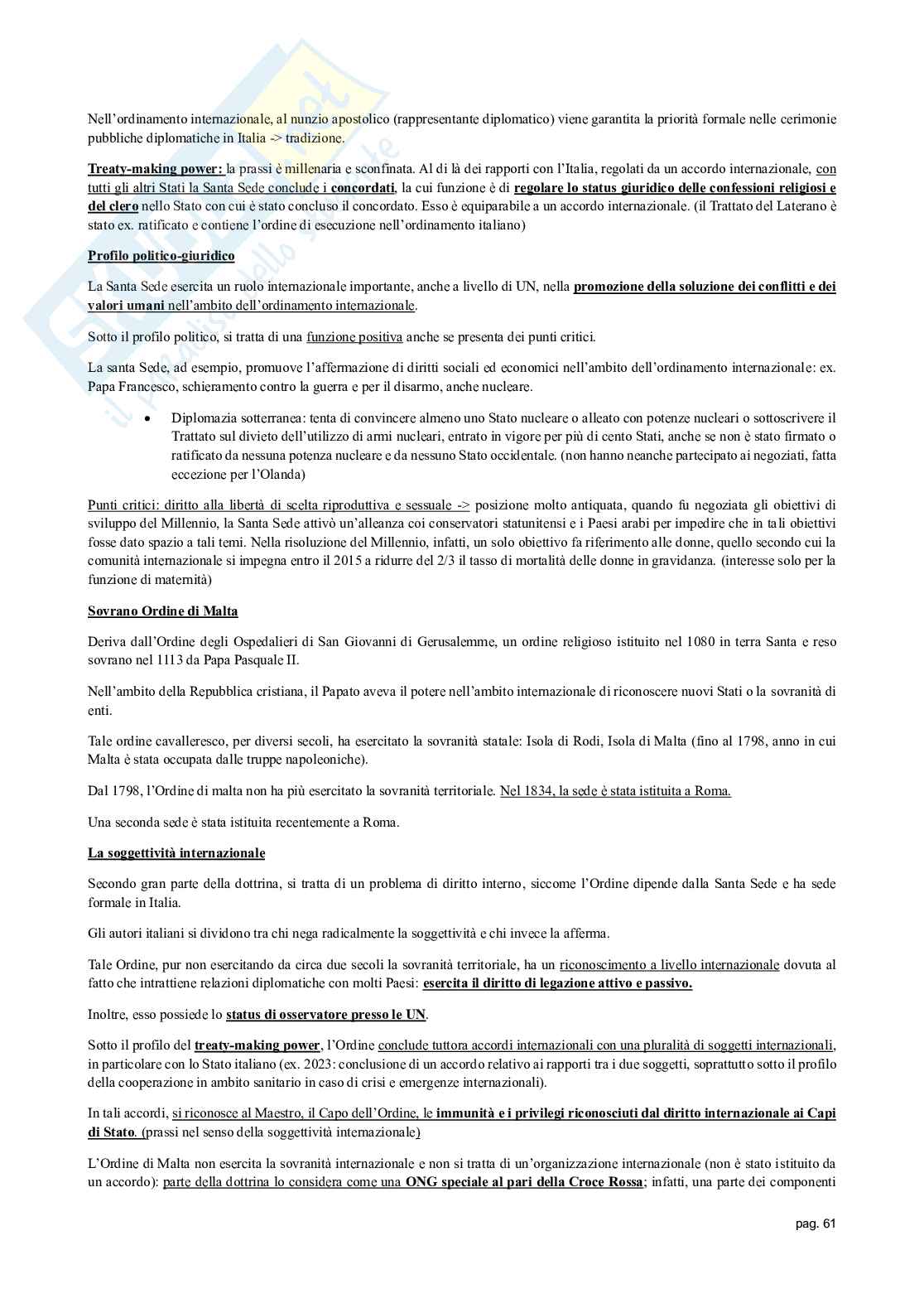 Appunti delle lezioni di Diritto internazionale   Pag. 61
