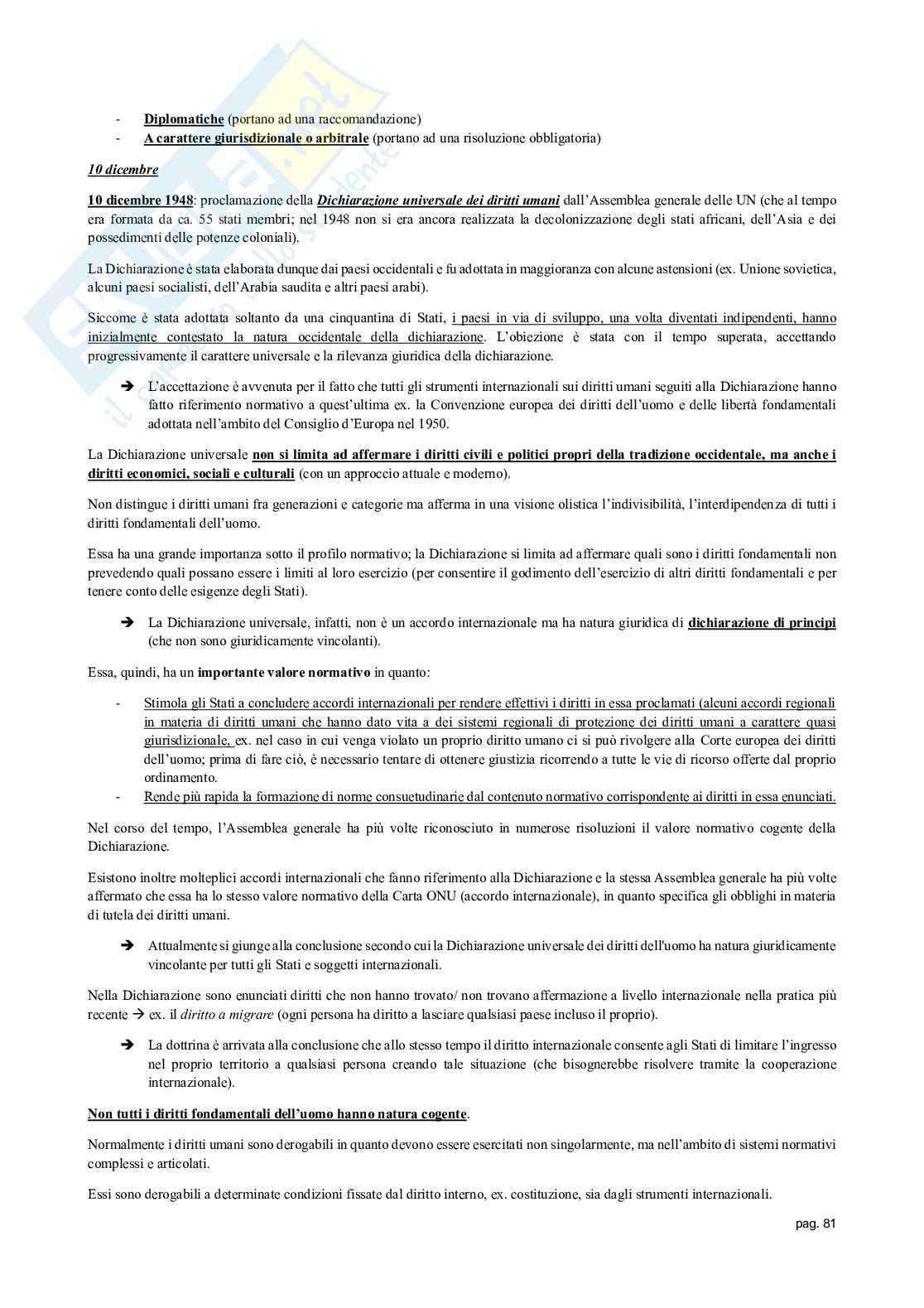 Appunti delle lezioni di Diritto internazionale   Pag. 81