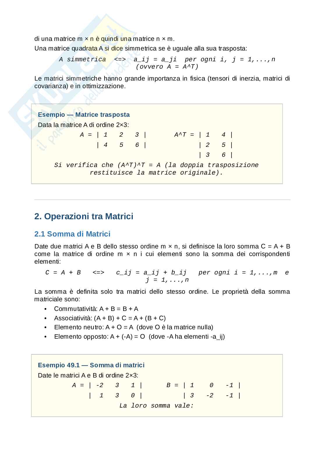 Lezione 49 - Le matrici Pag. 2