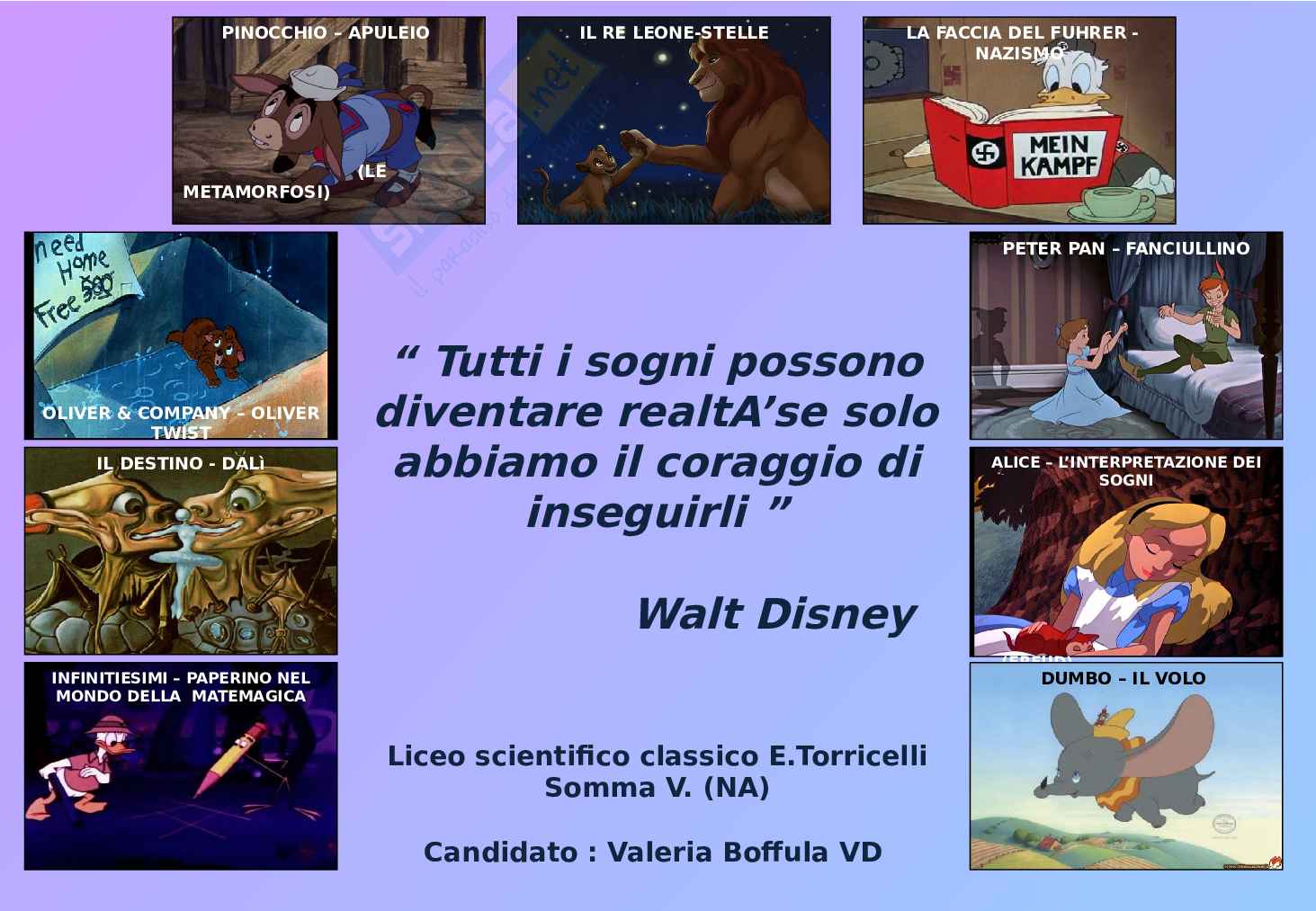 Walt Disney Tra Sogno E Realt Tesina Per Liceo Scientifico