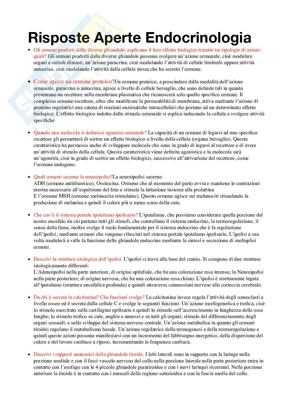 Paniere Endocrinologia applicata all'attività motoria (2026) - Risposte aperte corrette  Pag. 2