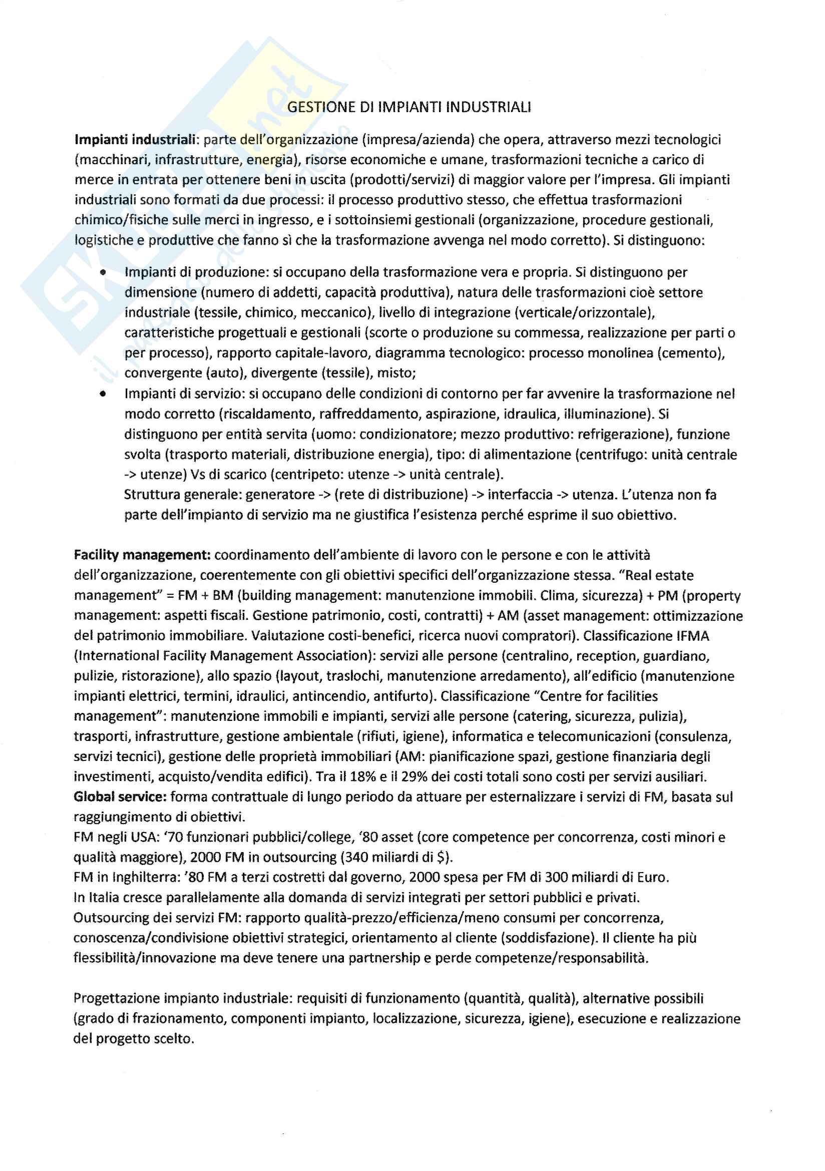 Gestione degli impianti industriali Pag. 36