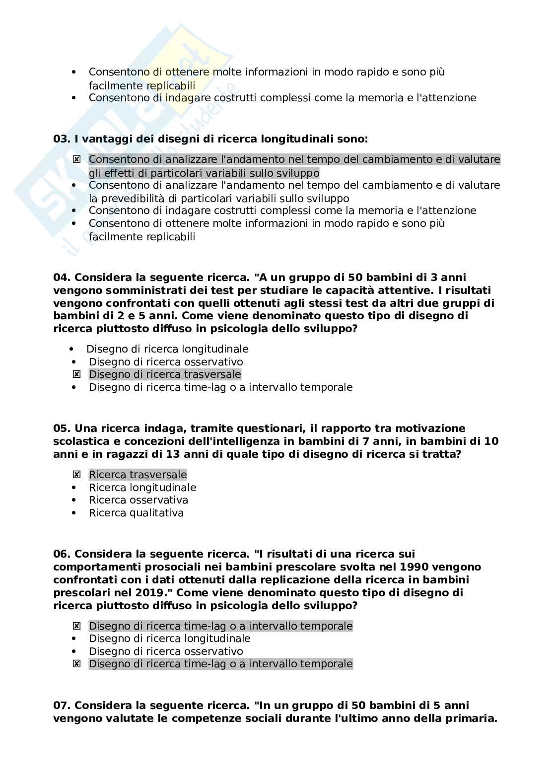 Paniere Psicologia dello sviluppo e dell'educazione Pag. 6