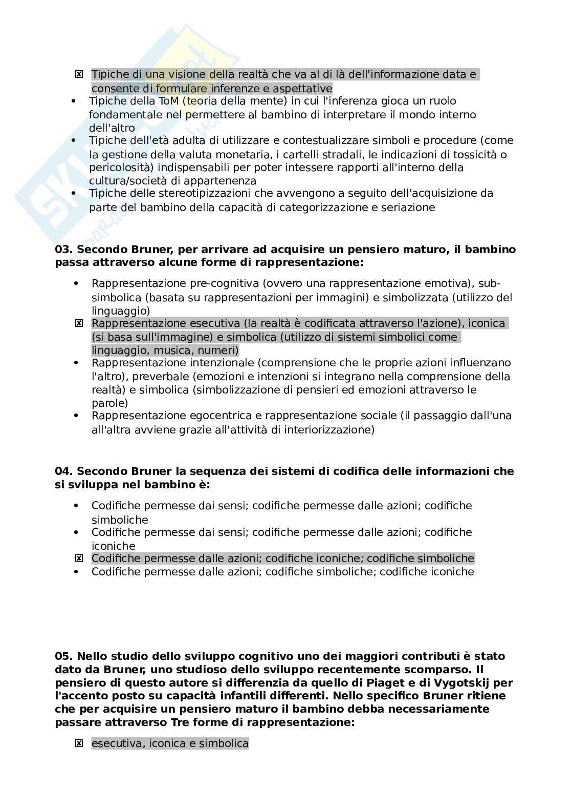 Paniere Psicologia dello sviluppo e dell'educazione Pag. 61