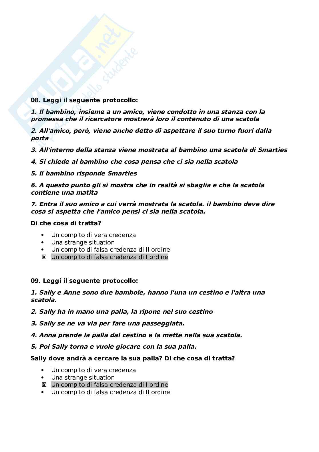 Paniere Psicologia dello sviluppo e dell'educazione Pag. 86