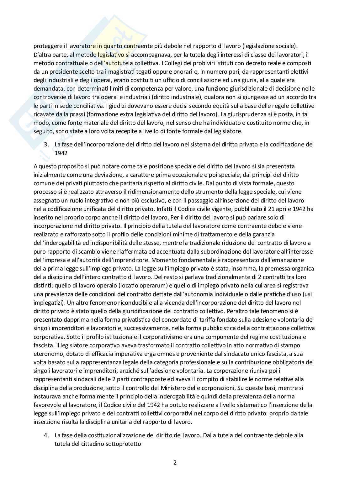 Riassunto esame Diritto del lavoro, Prof. Pascucci Paolo, libro consigliato Diritto del lavoro, Ghera, Garilli, Garofalo Pag. 2