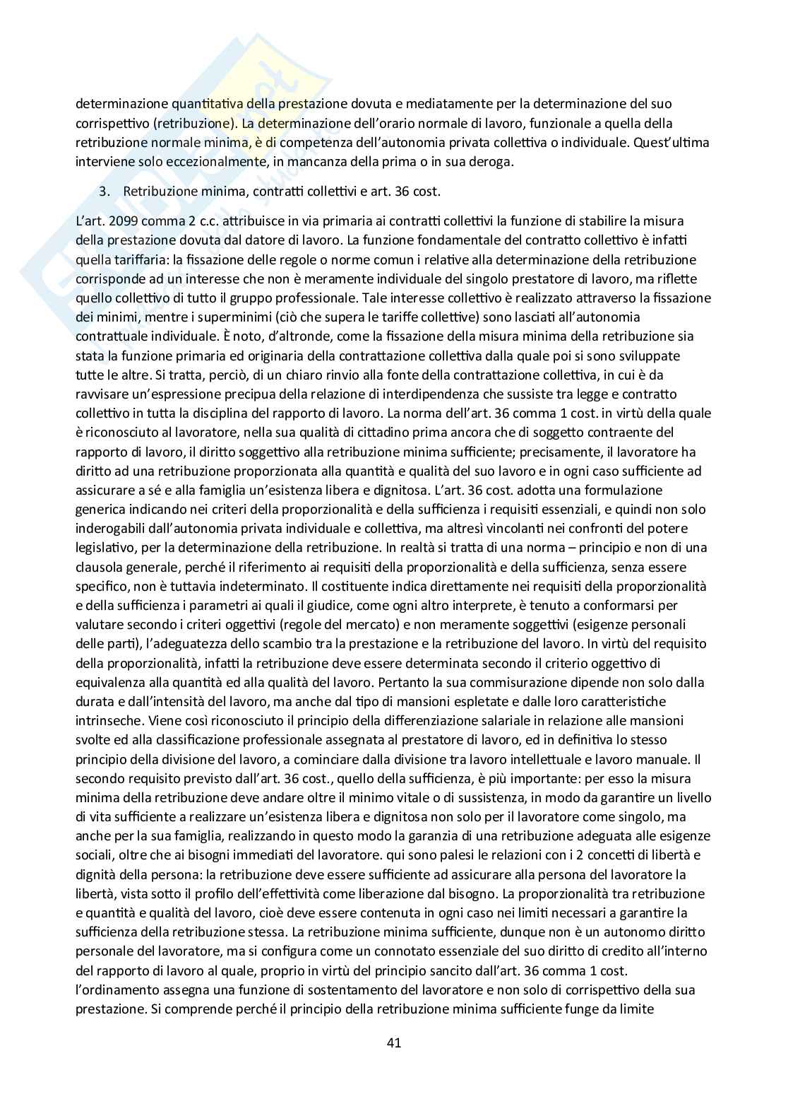 Riassunto esame Diritto del lavoro, Prof. Pascucci Paolo, libro consigliato Diritto del lavoro, Ghera, Garilli, Garofalo Pag. 41