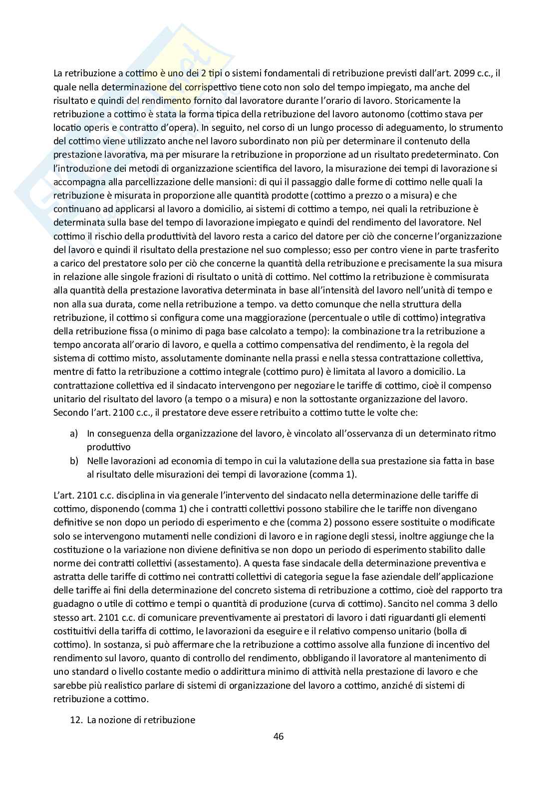 Riassunto esame Diritto del lavoro, Prof. Pascucci Paolo, libro consigliato Diritto del lavoro, Ghera, Garilli, Garofalo Pag. 46