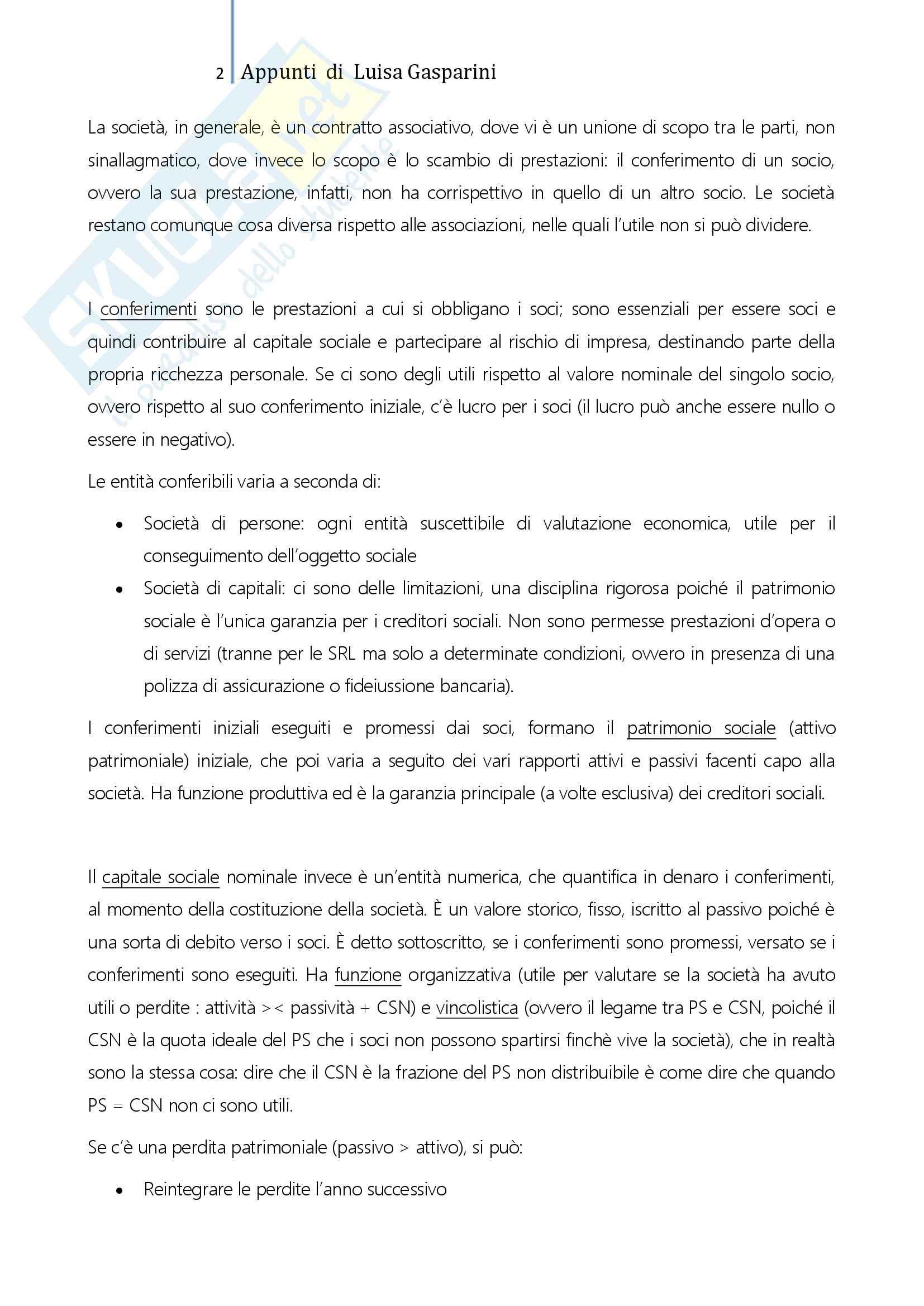 Riassunto esame Diritto Commerciale, professoressa Viscusi, libro consigliato diritto Commerciale volume 2, Campobasso (il diritto delle società) Pag. 2