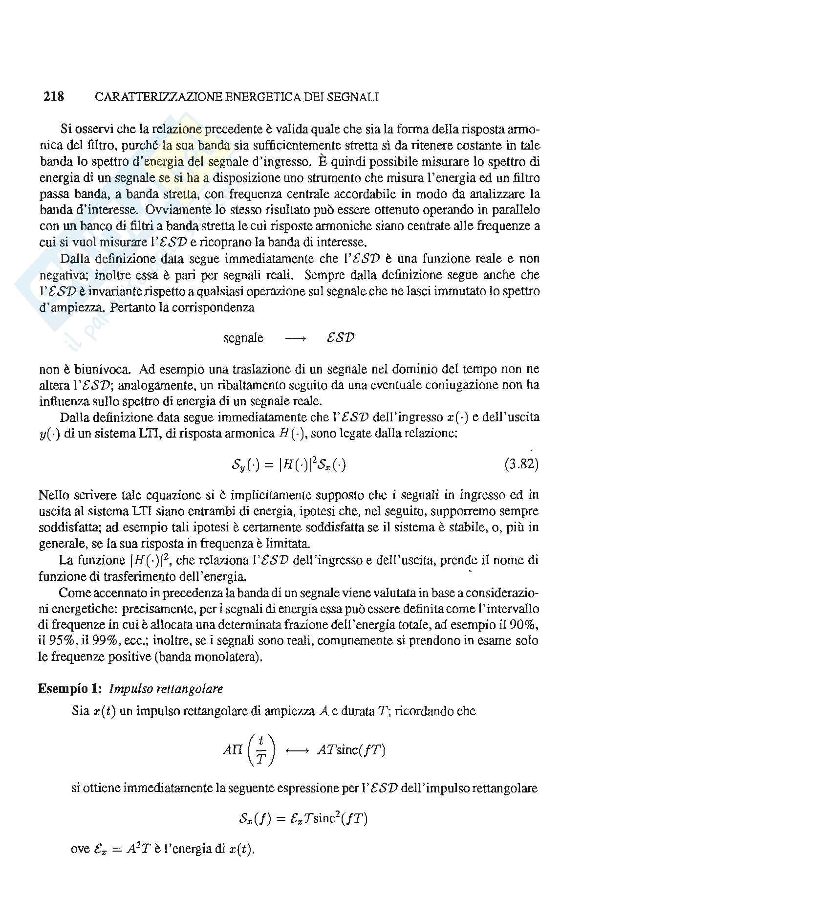 Teoria dei segnali - Caratterizzazione energetica dei segnali Pag. 2