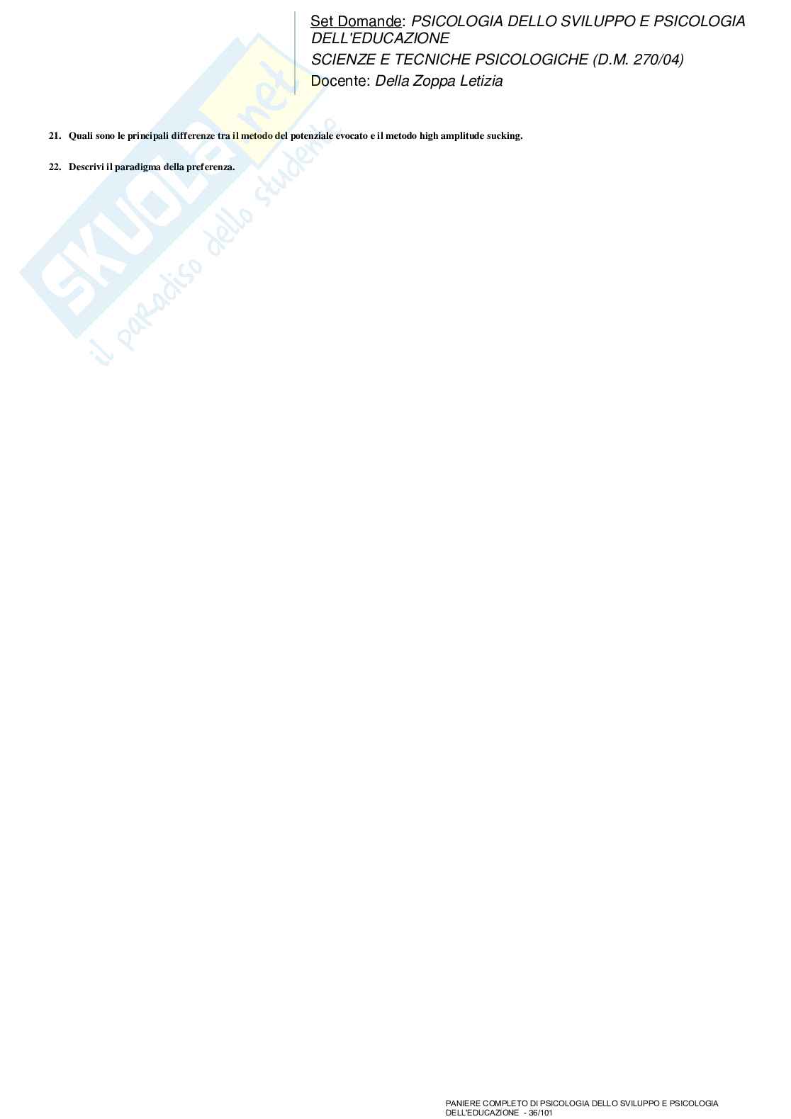 Paniere nuovo completo di Psicologia dello sviluppo e psicologia dell'educazione (2024)  Pag. 36