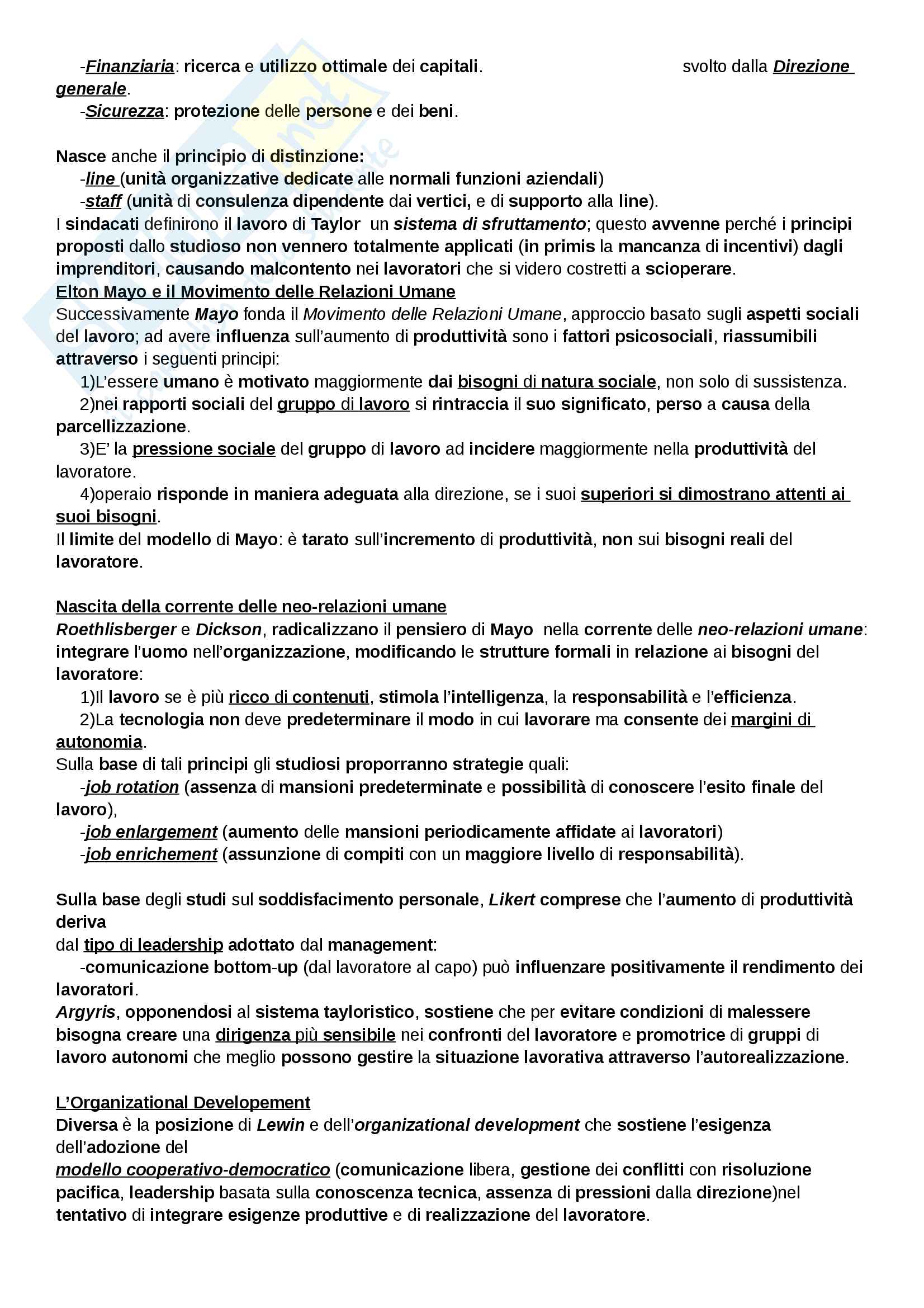 Riassunto esame Psicologia del Lavoro e delle Organizzazioni, prof. Di Stefano, Libro consigliato: “Psicologia del Lavoro e delle Organizzazioni” di Ashleigh M.; Mansi A. e Di Stefano G. Pag. 2