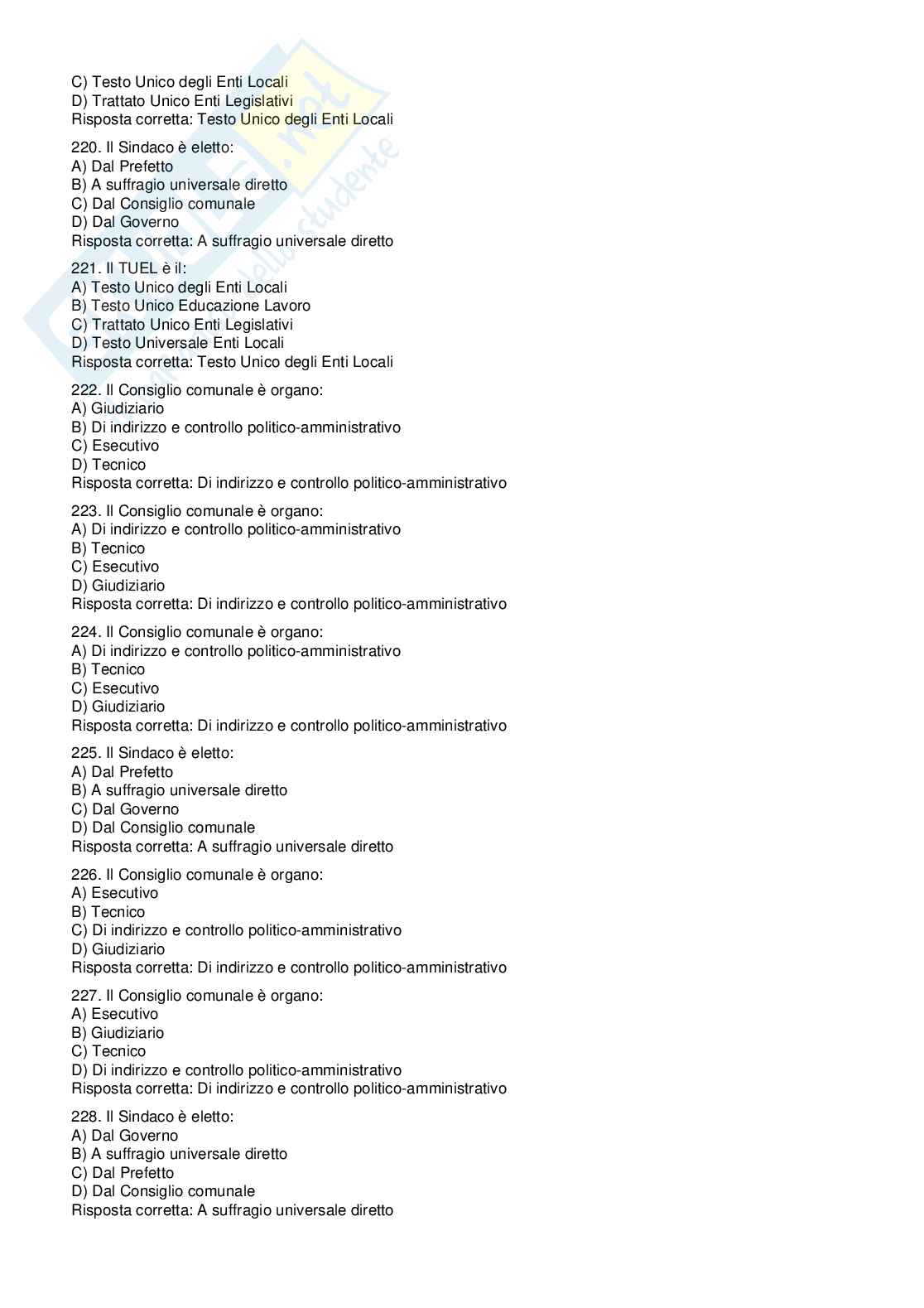 Paniere 2000 domande concorso pubblico cosfel enti locali Pag. 26