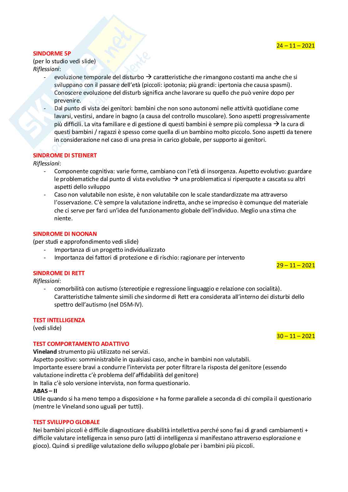 Appunti Lezioni Disabilità cognitive  Pag. 41