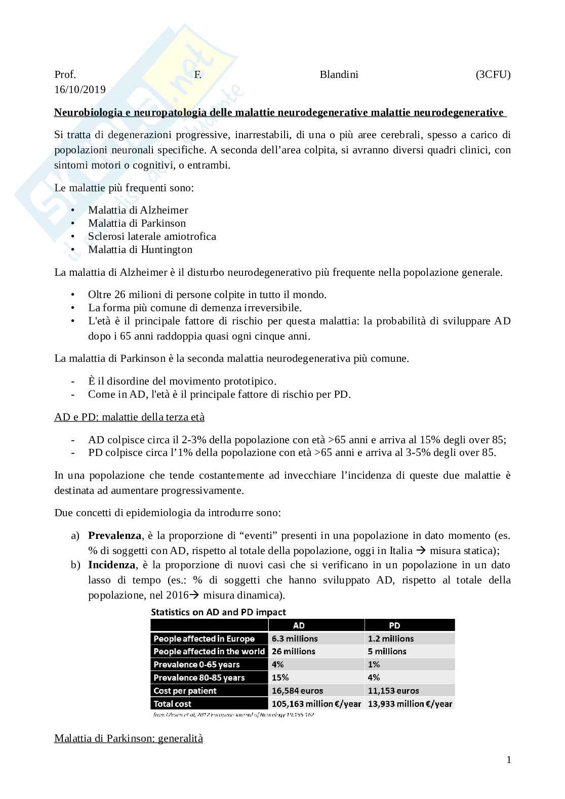 Lezioni di Neuropatologia Pag. 2
